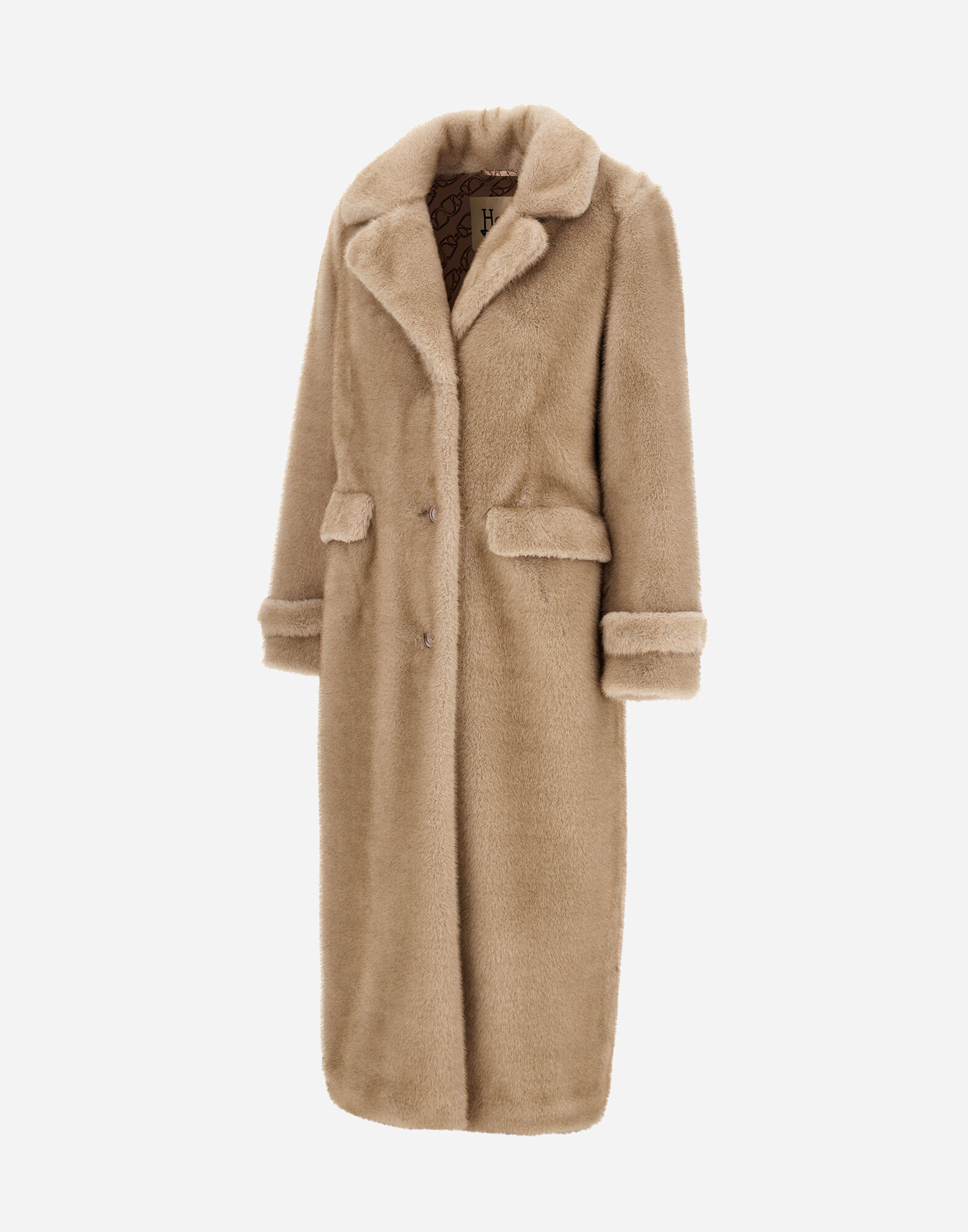 COAT IN MELANGE ALTERNATIVE MINK FUR