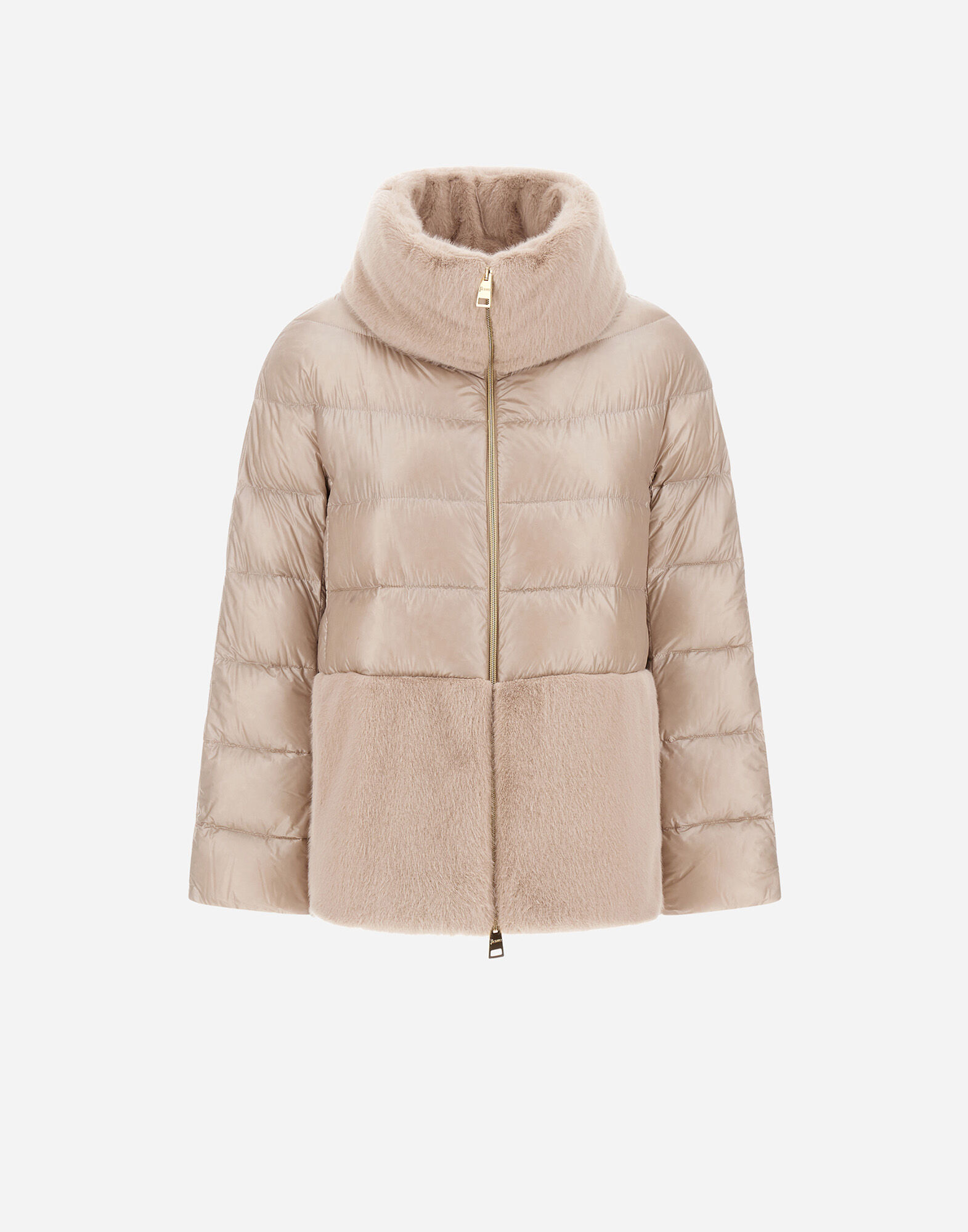 CAPE IN NYLON ULTRALIGHT AND LADY ALTERNATIVE FUR