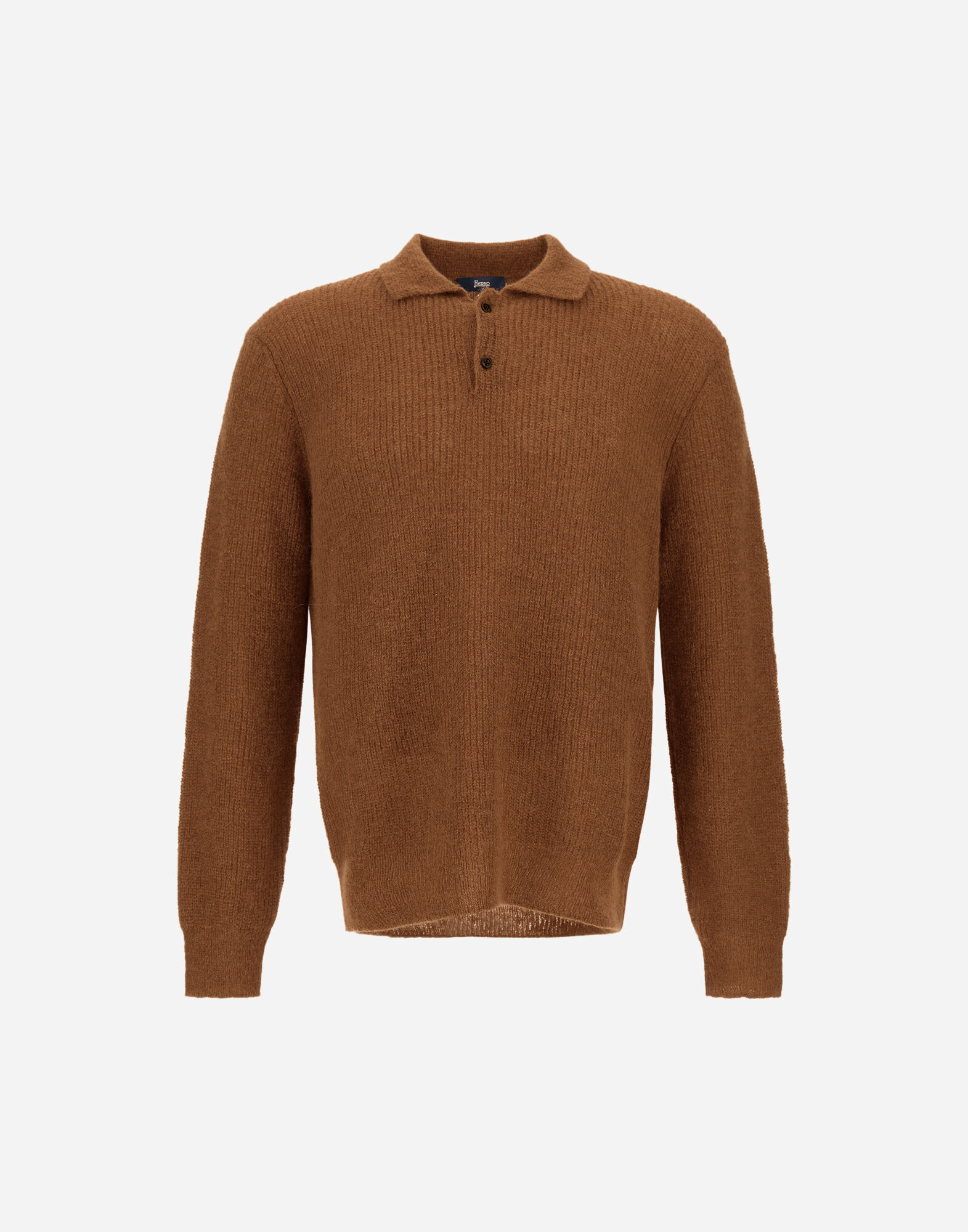POLO SHIRT IN COB STITCH ALPACA WOOL