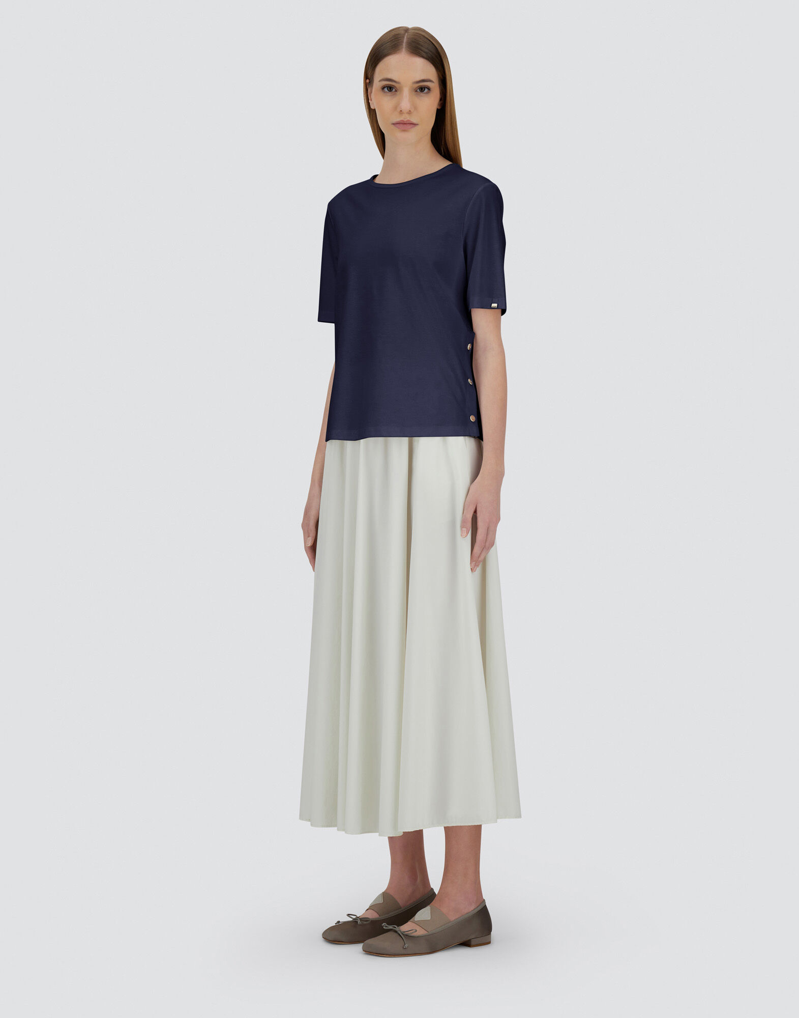 T-SHIRT IN EVER COTTON INTERLOCK AND MONOGRAM LUREX