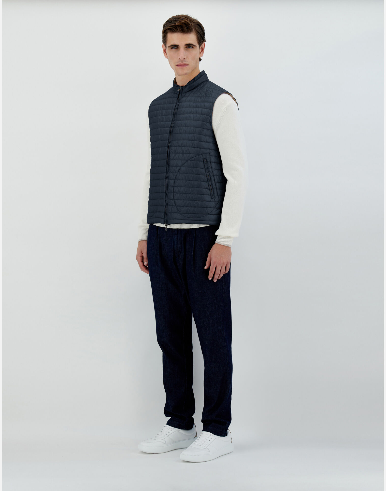REVERSIBLE TWO-TONE WAISTCOAT IN NYLON ULTRALIGHT