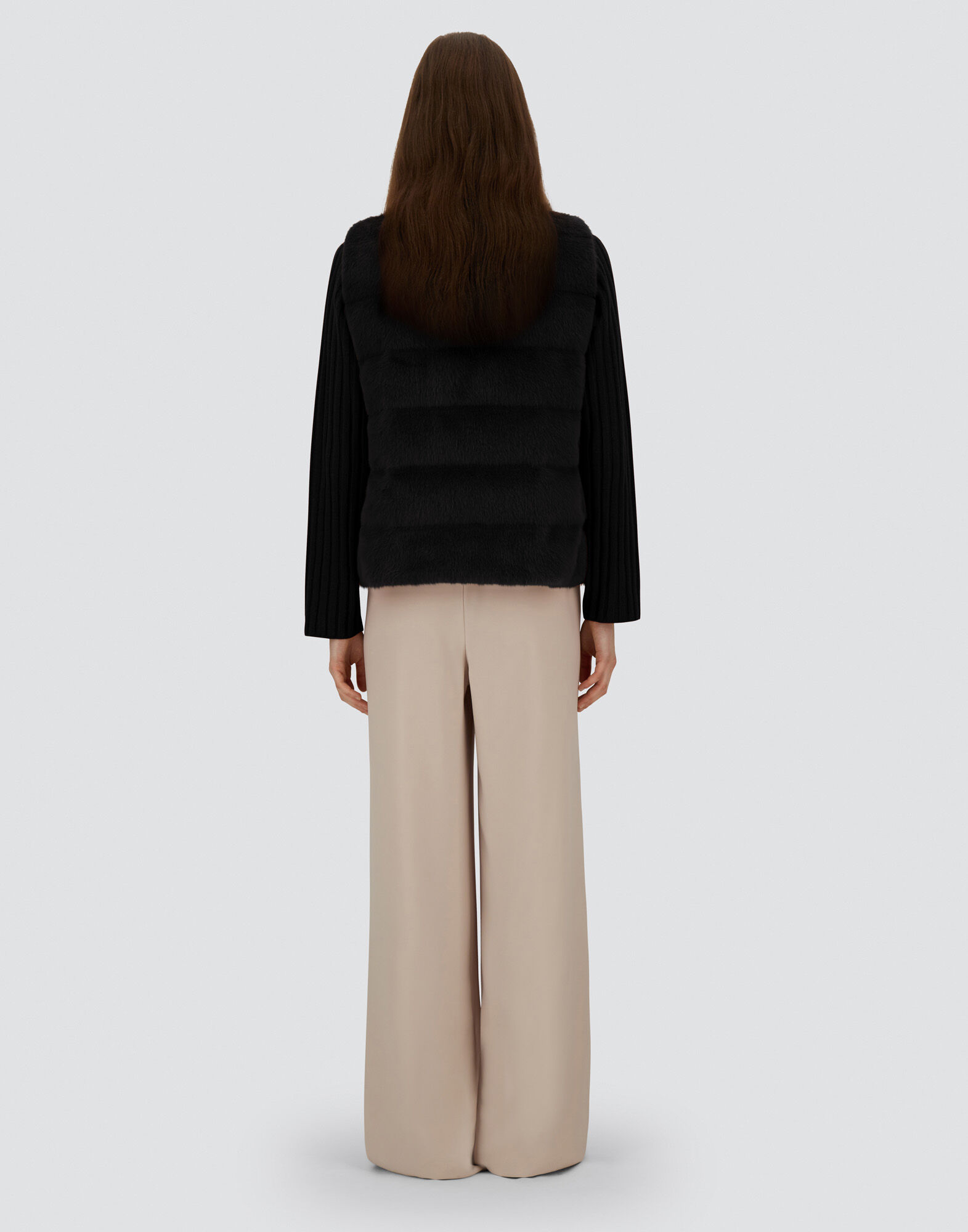 VEST IN LADY ALTERNATIVE FUR AND NYLON ULTRALIGHT