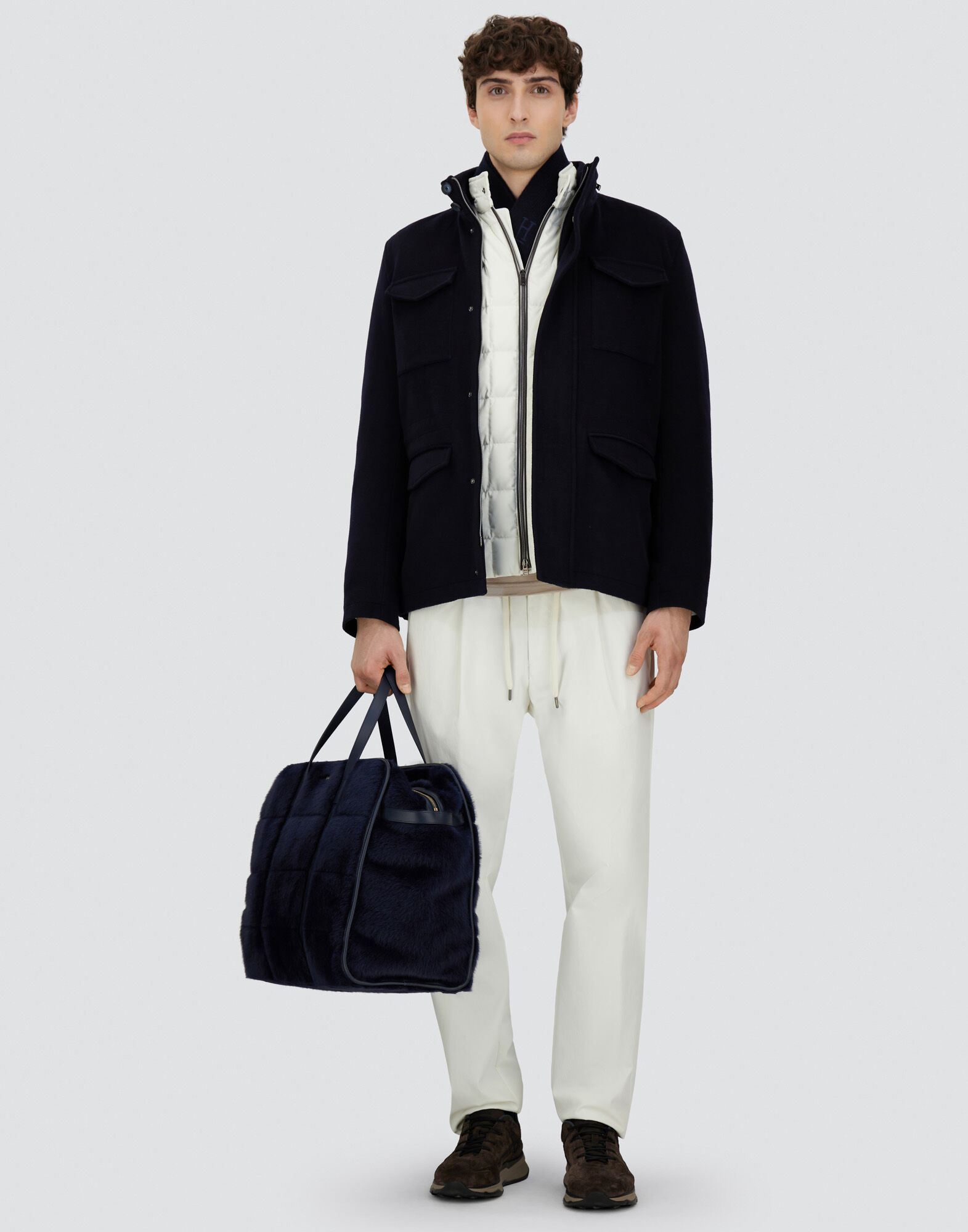 FIELD JACKET IN WOOL, CASHMERE AND ECOAGE