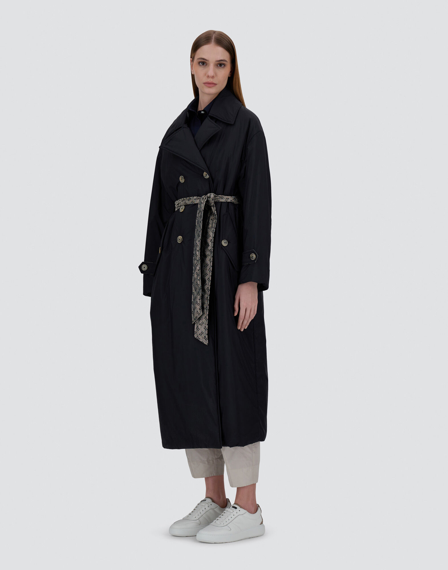 TRENCH COAT IN ECOAGE AND MONOGRAM LUREX