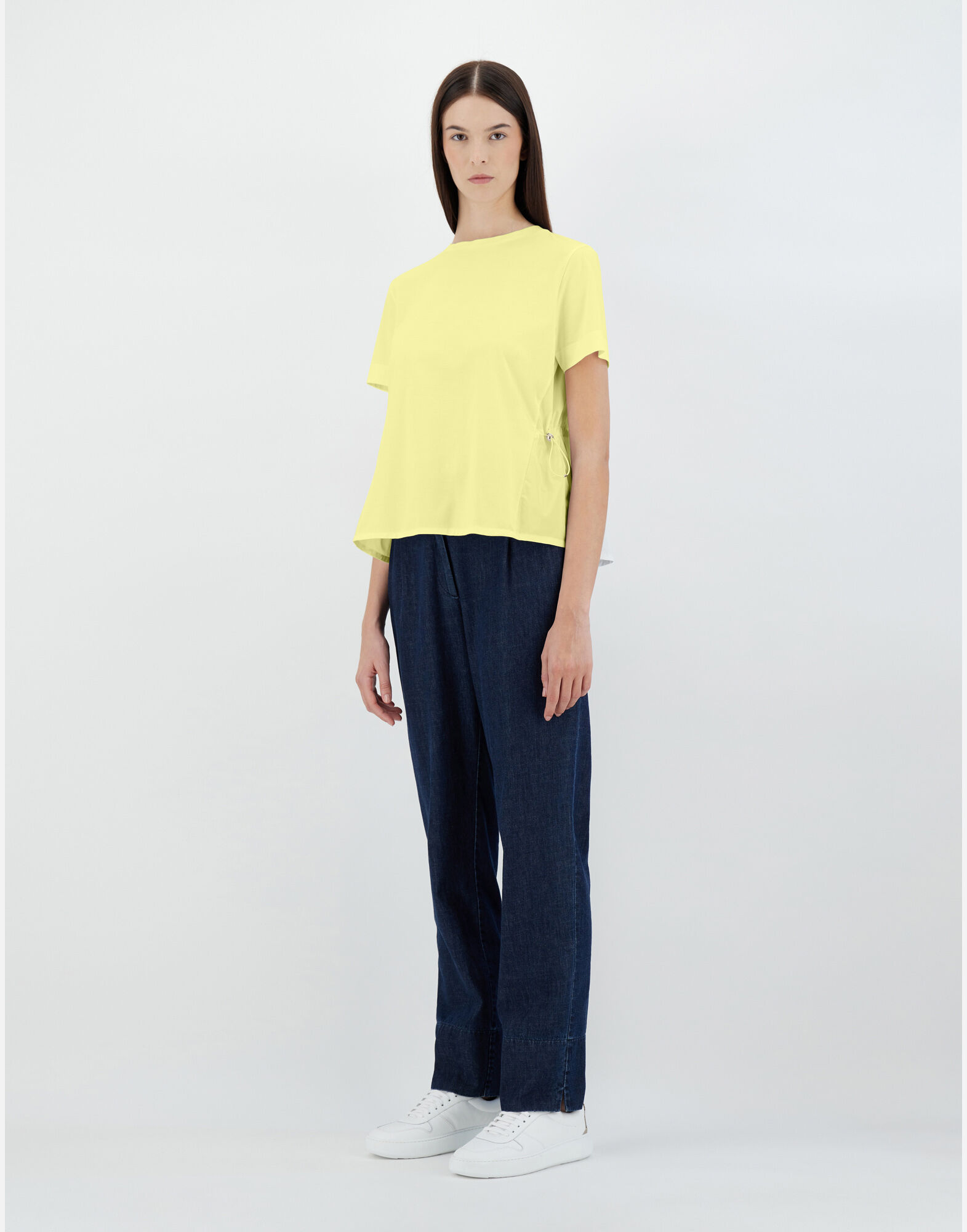 T-SHIRT IN CHIC COTTON JERSEY AND NEW TECHNO TAFFETA