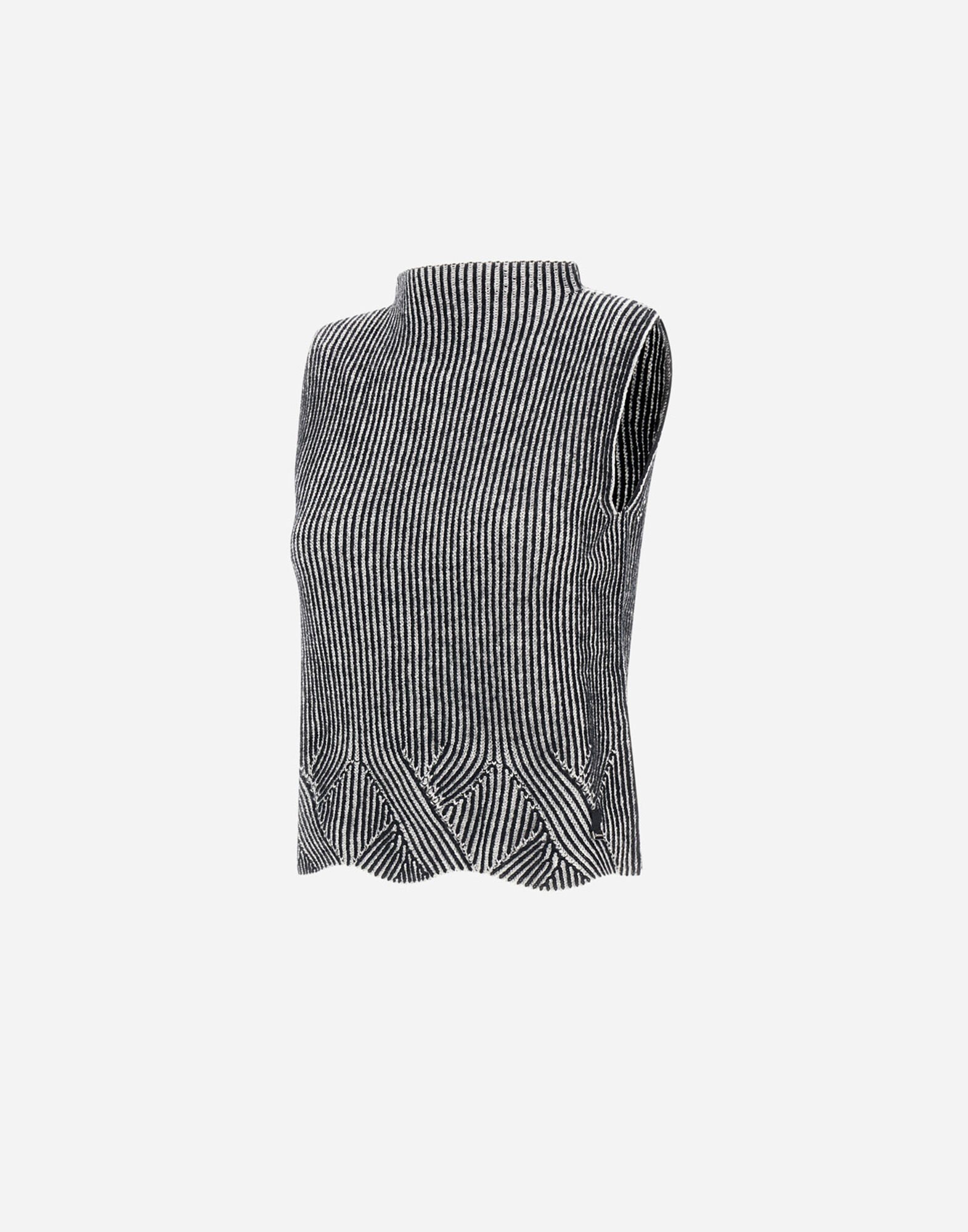 VEST IN TWO-TONE VANIS WOOL