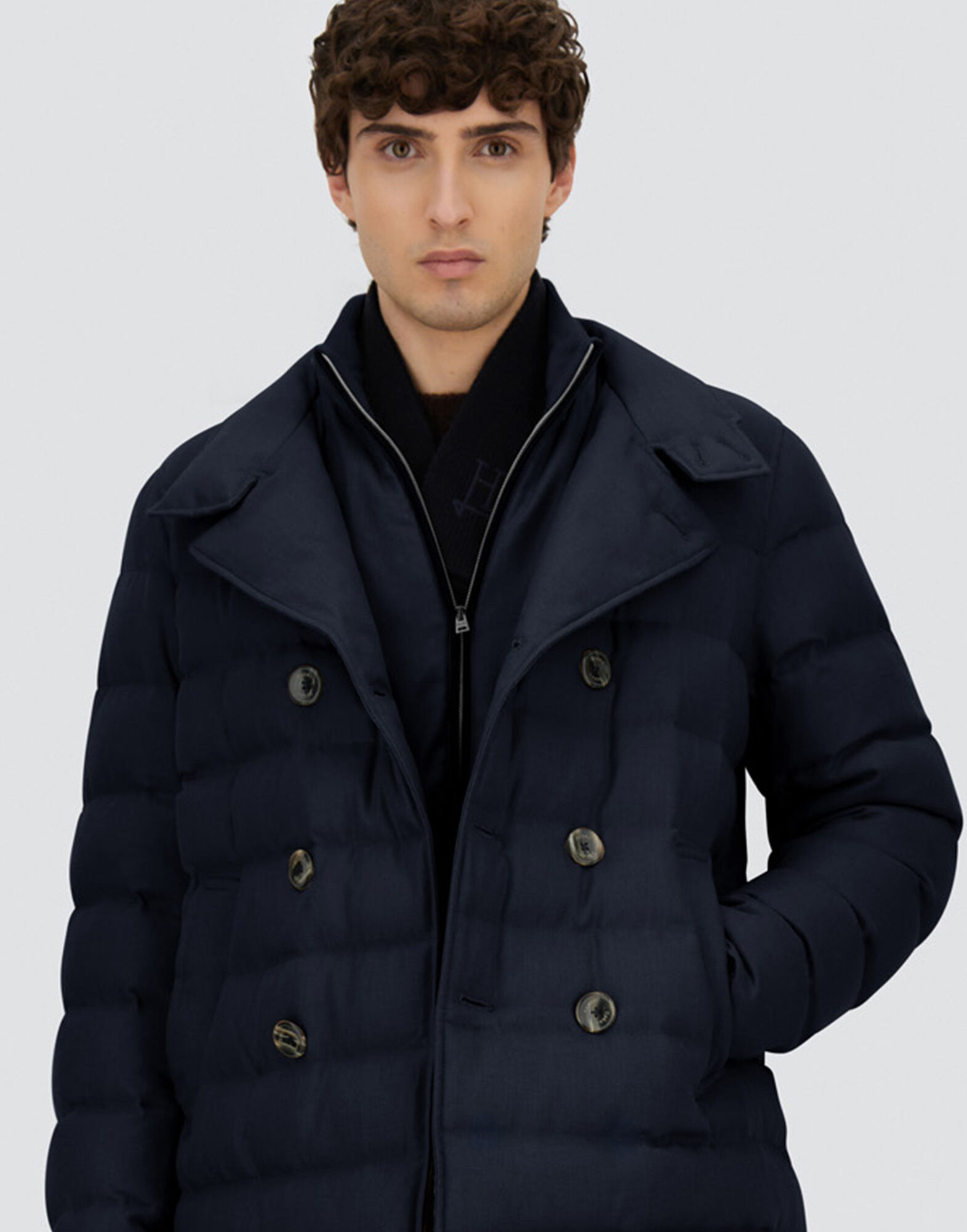 PEA COAT IN NORFOLK WOOL BLEND