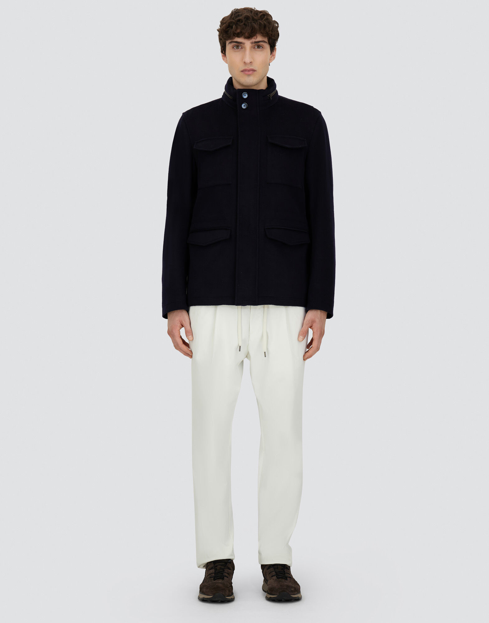 FIELD JACKET IN WOOL, CASHMERE AND ECOAGE