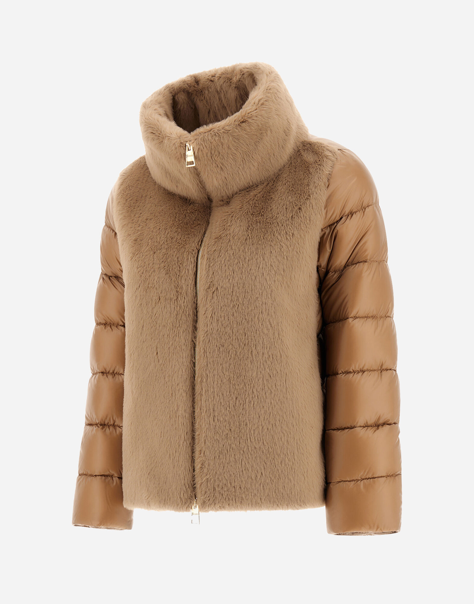 CAPE IN NYLON ULTRALIGHT AND LADY ALTERNATIVE FUR