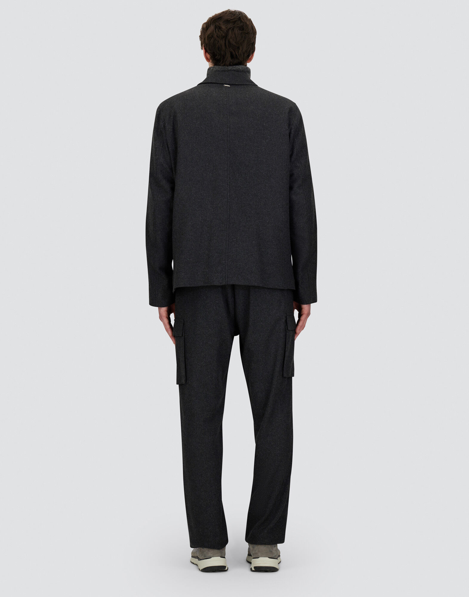 CARGO TROUSERS IN WOOL FLANNEL