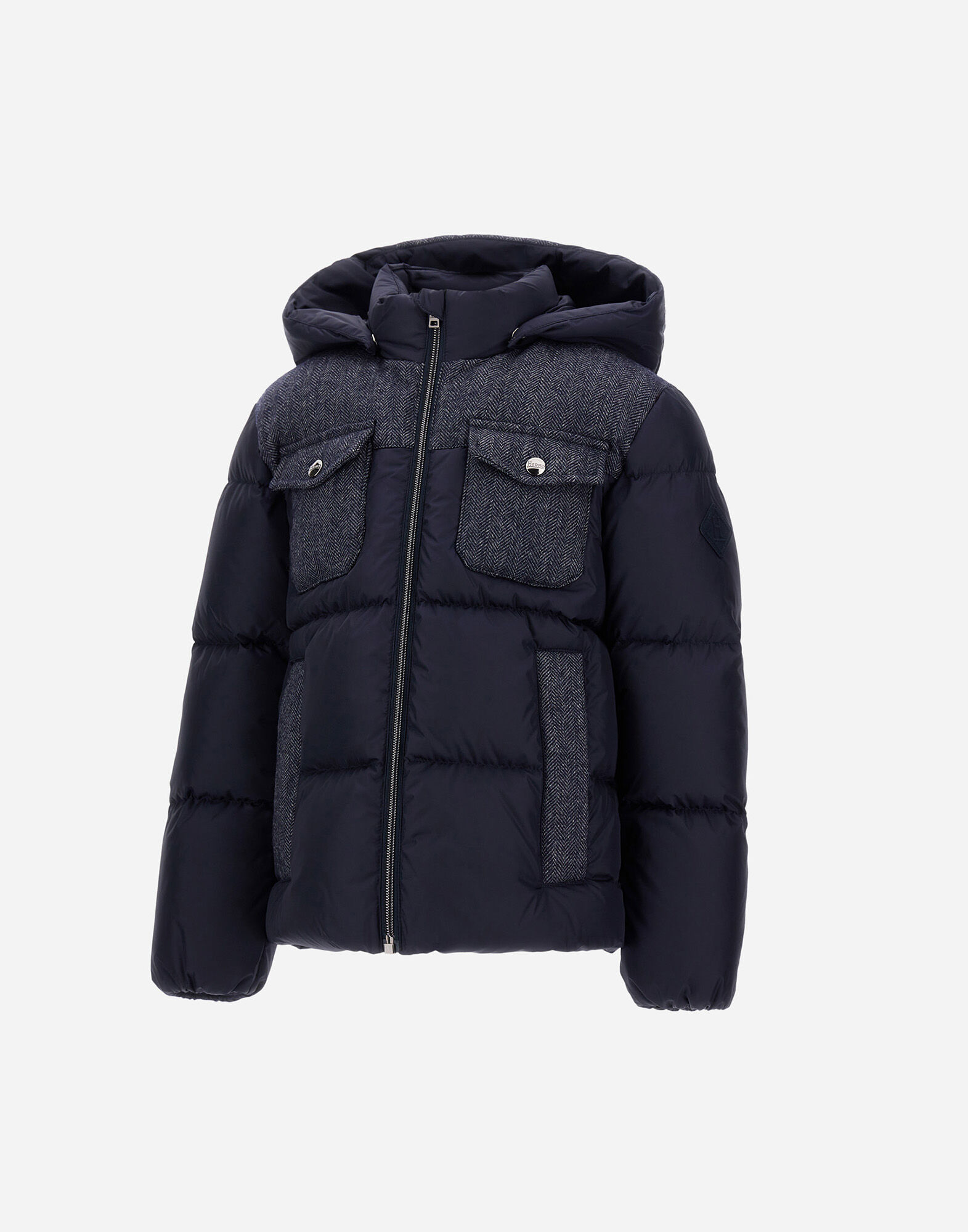 JACKET IN NYLON CHAMONIX AND HERRINGBONE WOOL FLANNEL