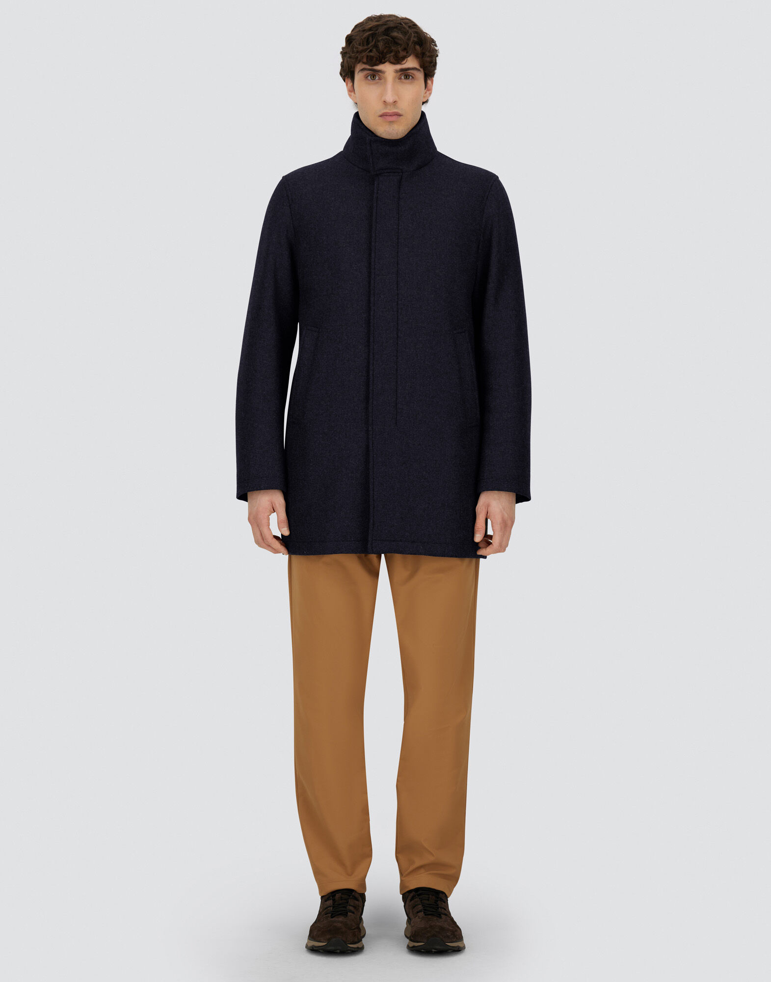 CARCOAT IN EASY WOOL AND LIGHT FAUX FUR
