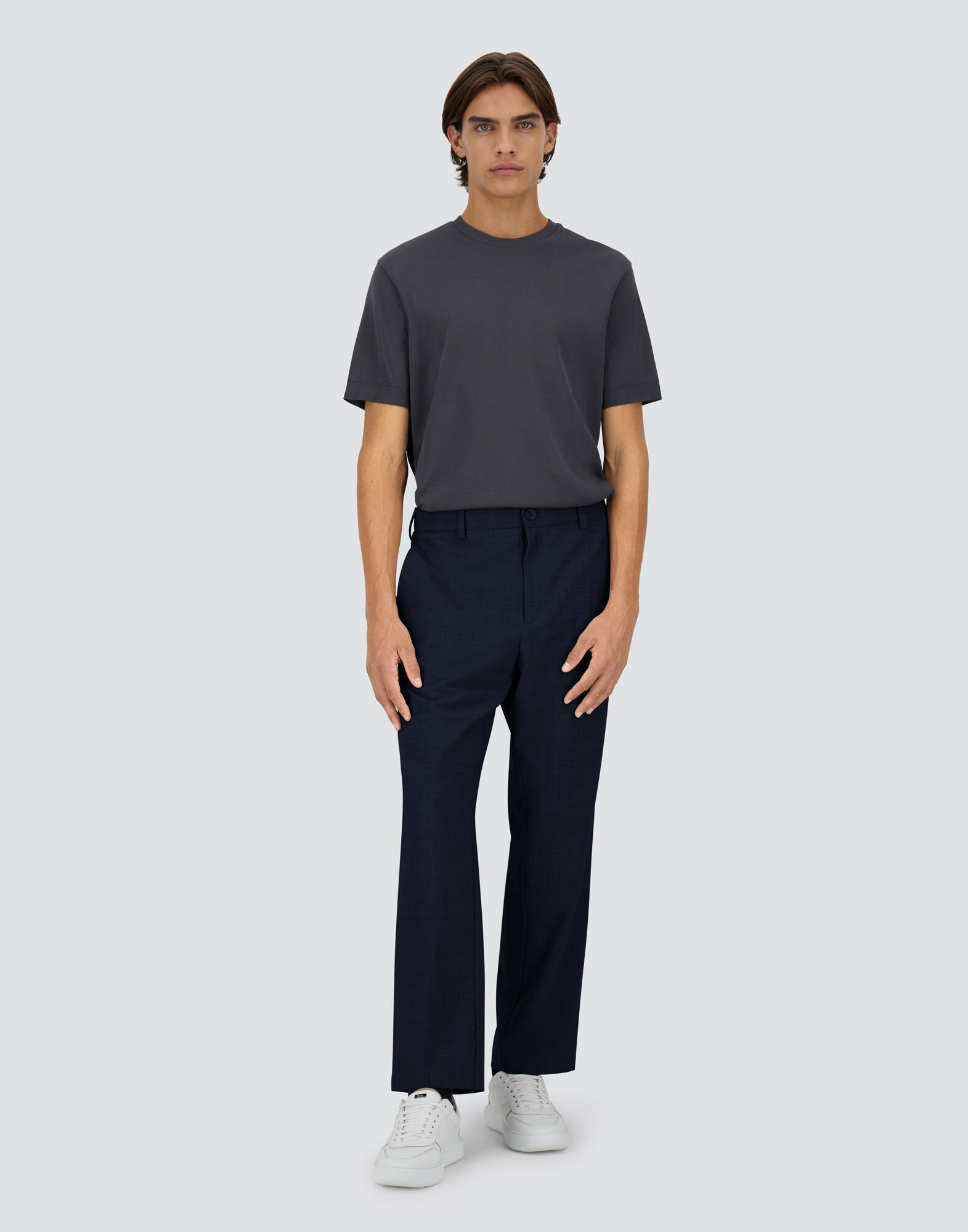 LIGHT WOOL BLEND TROUSERS