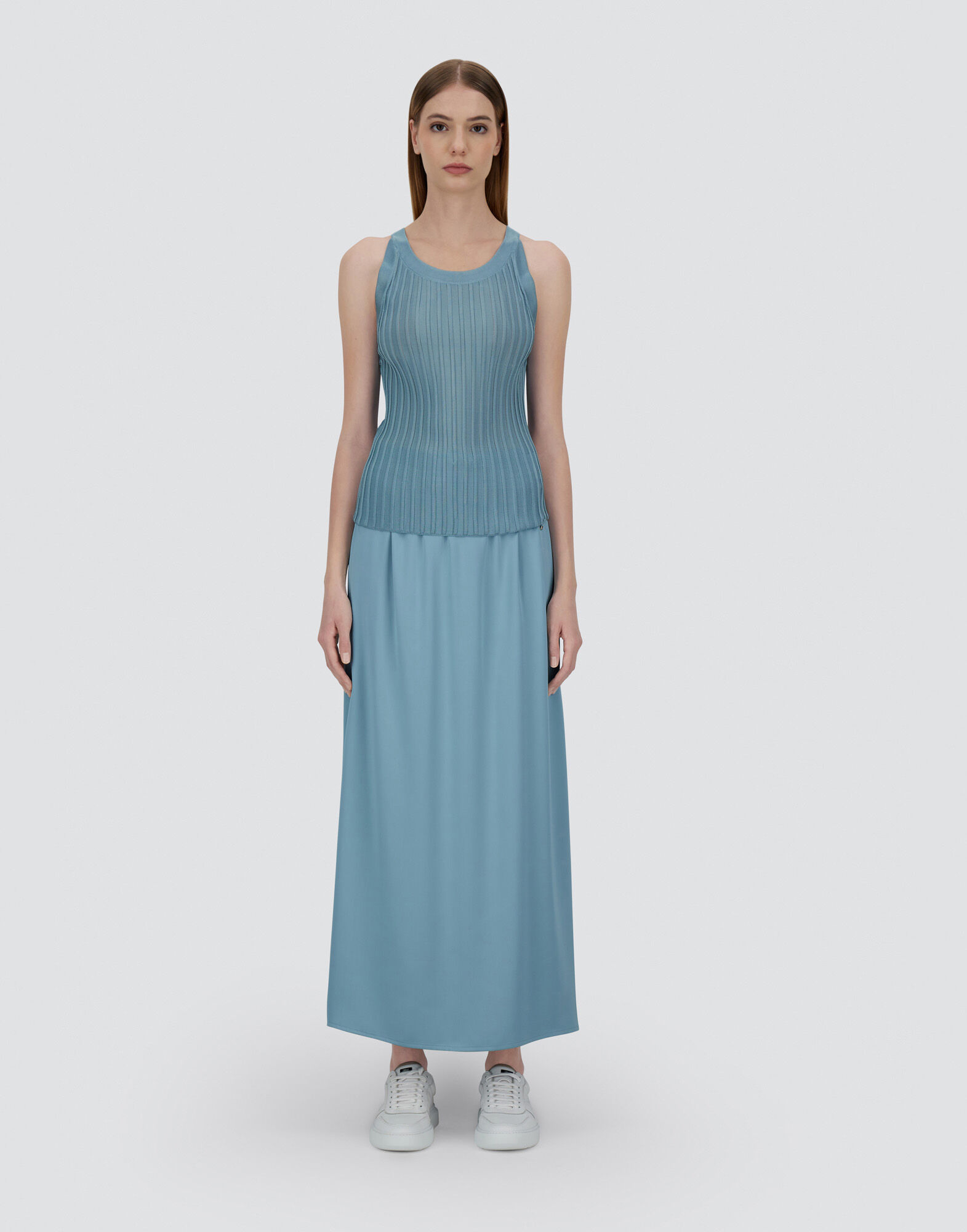 TANK?TOP IN SHINY VISCOSE RIB