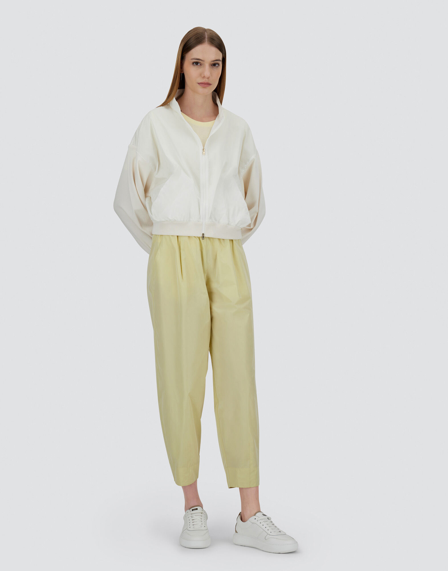 CARDIGAN IN MATT VISCOSE AND NEW TECHNO TAFFETA