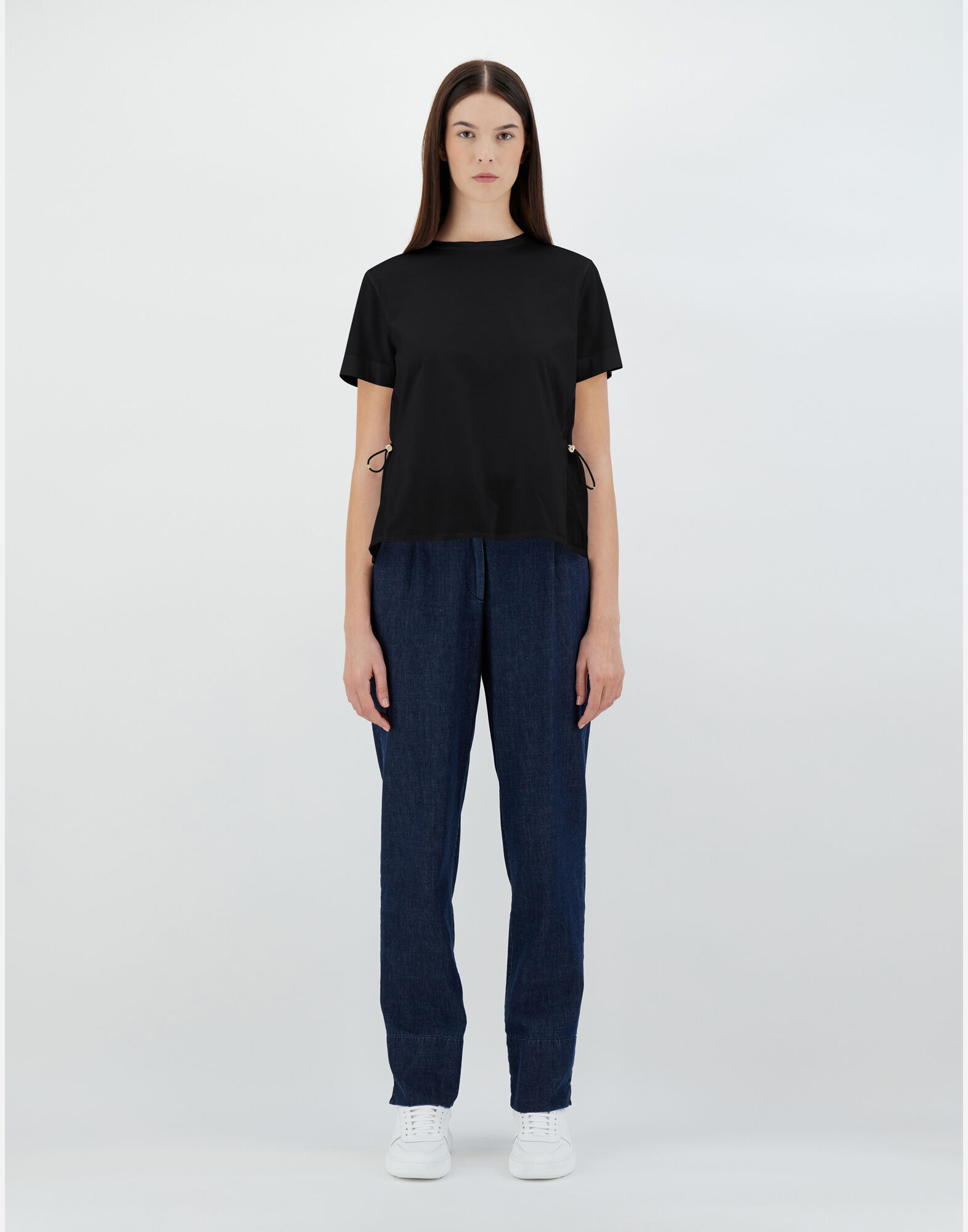T-SHIRT IN CHIC COTTON JERSEY AND NEW TECHNO TAFFETA