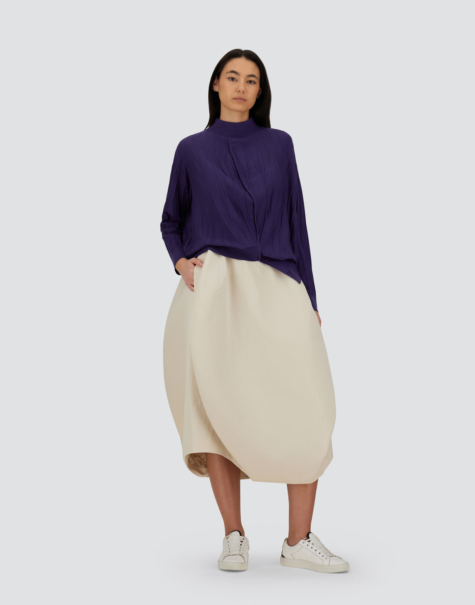 GLOBE SKIRT IN RECYCLED LUREX JACQUARD