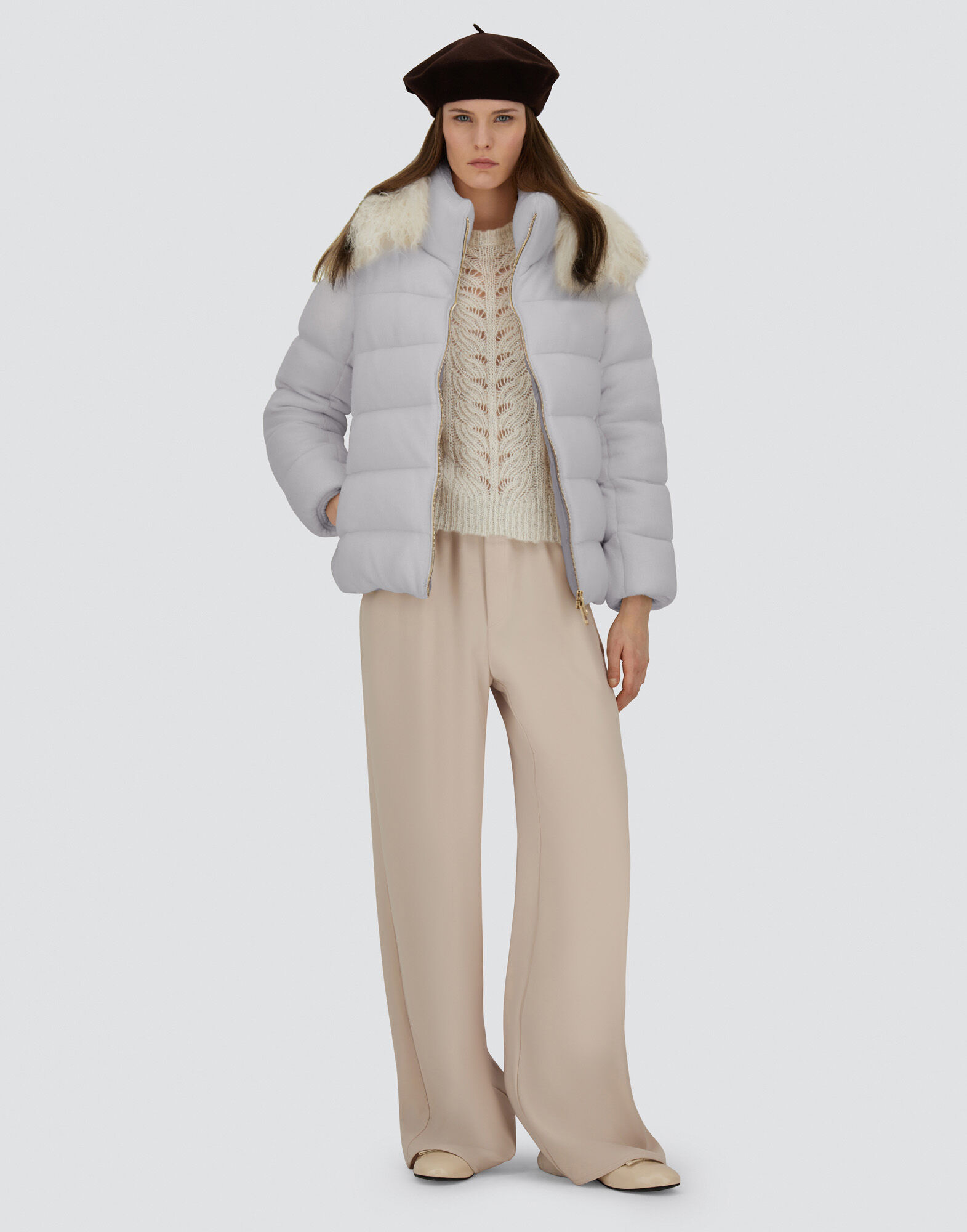 JACKET IN SHINY KNIT EFFECT