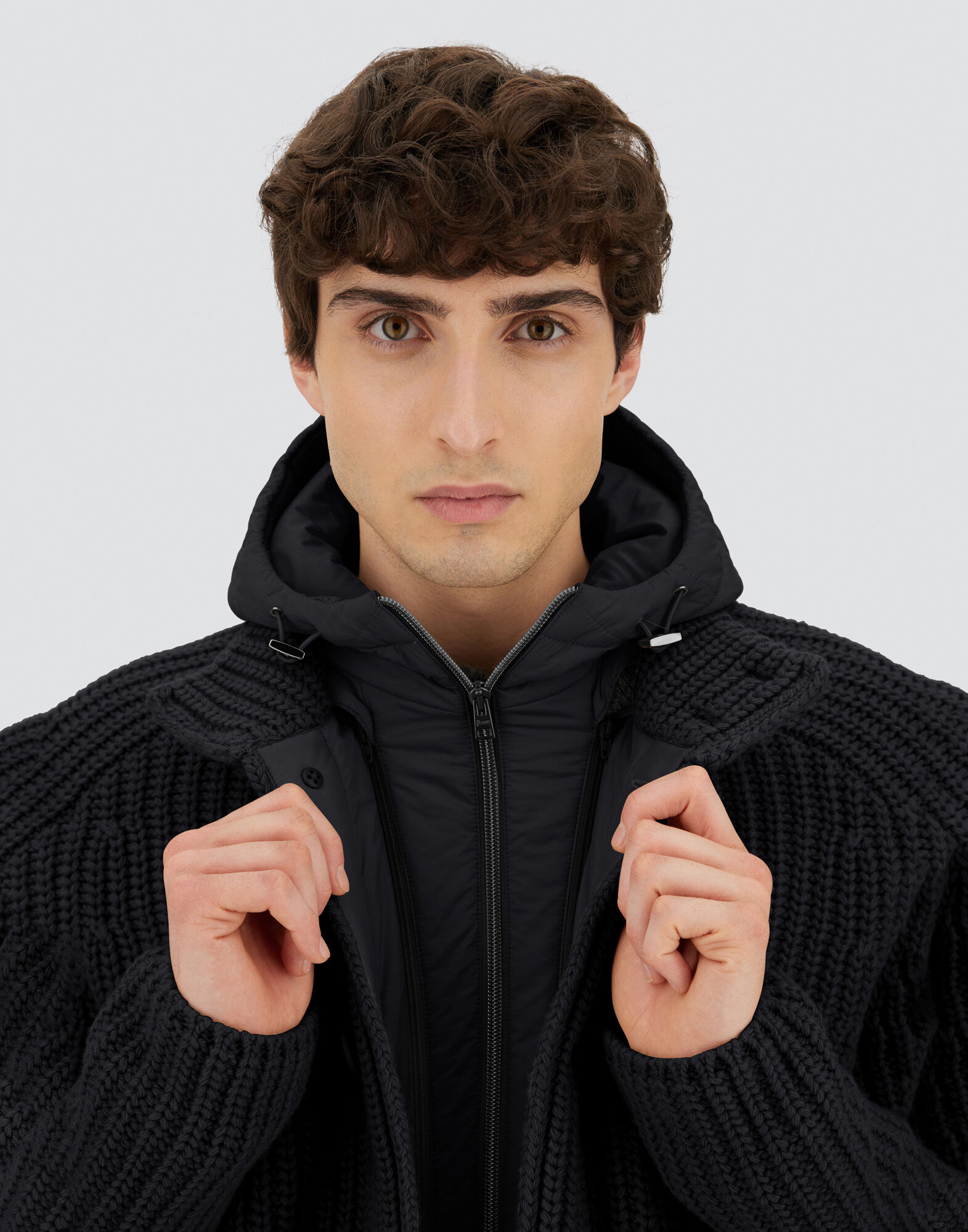 CARDIGAN IN COB STITCH WOOL