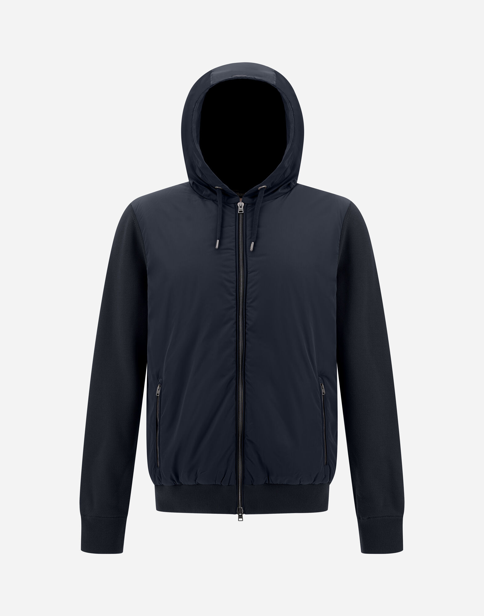 PIQUE' KNIT AND NYLON JACKET