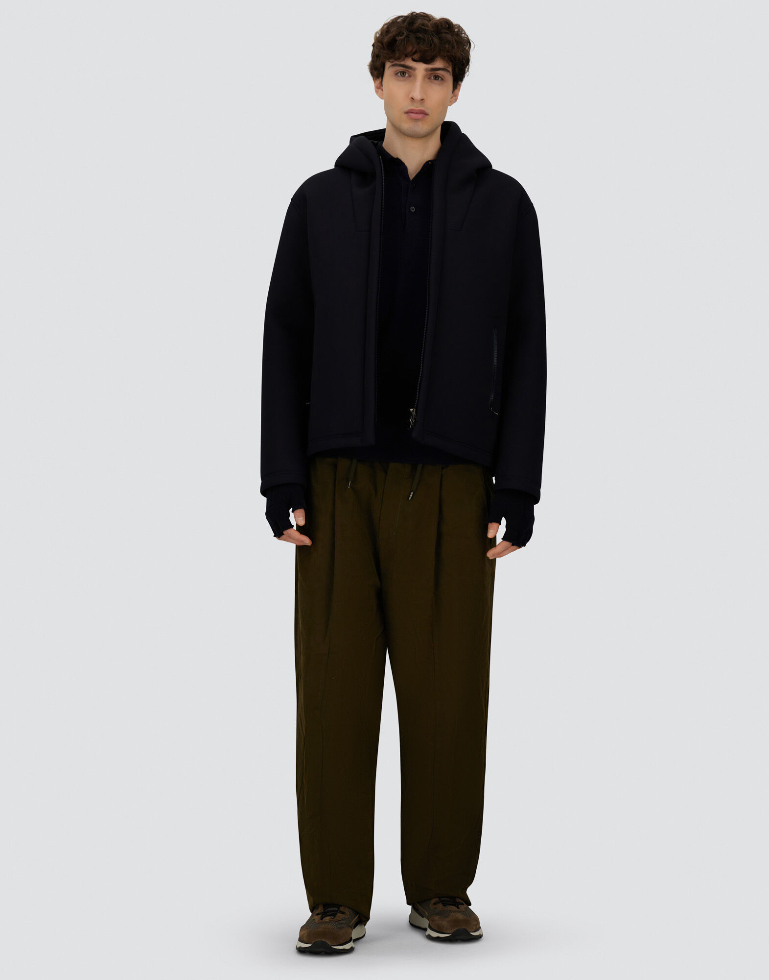 TROUSERS IN WAXED TECH COTTON