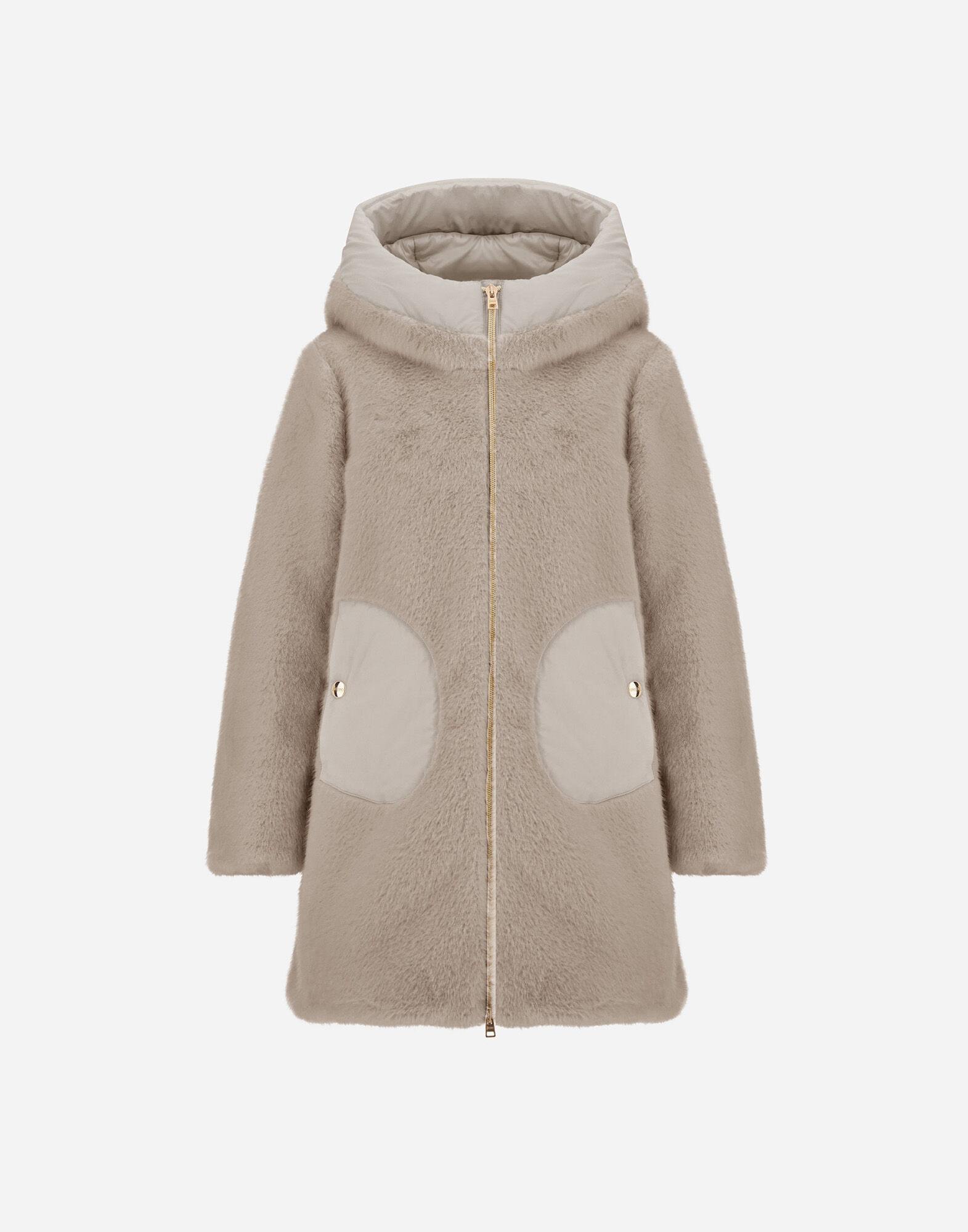 COAT IN LADY ALTERNATIVE FUR AND ECOAGE