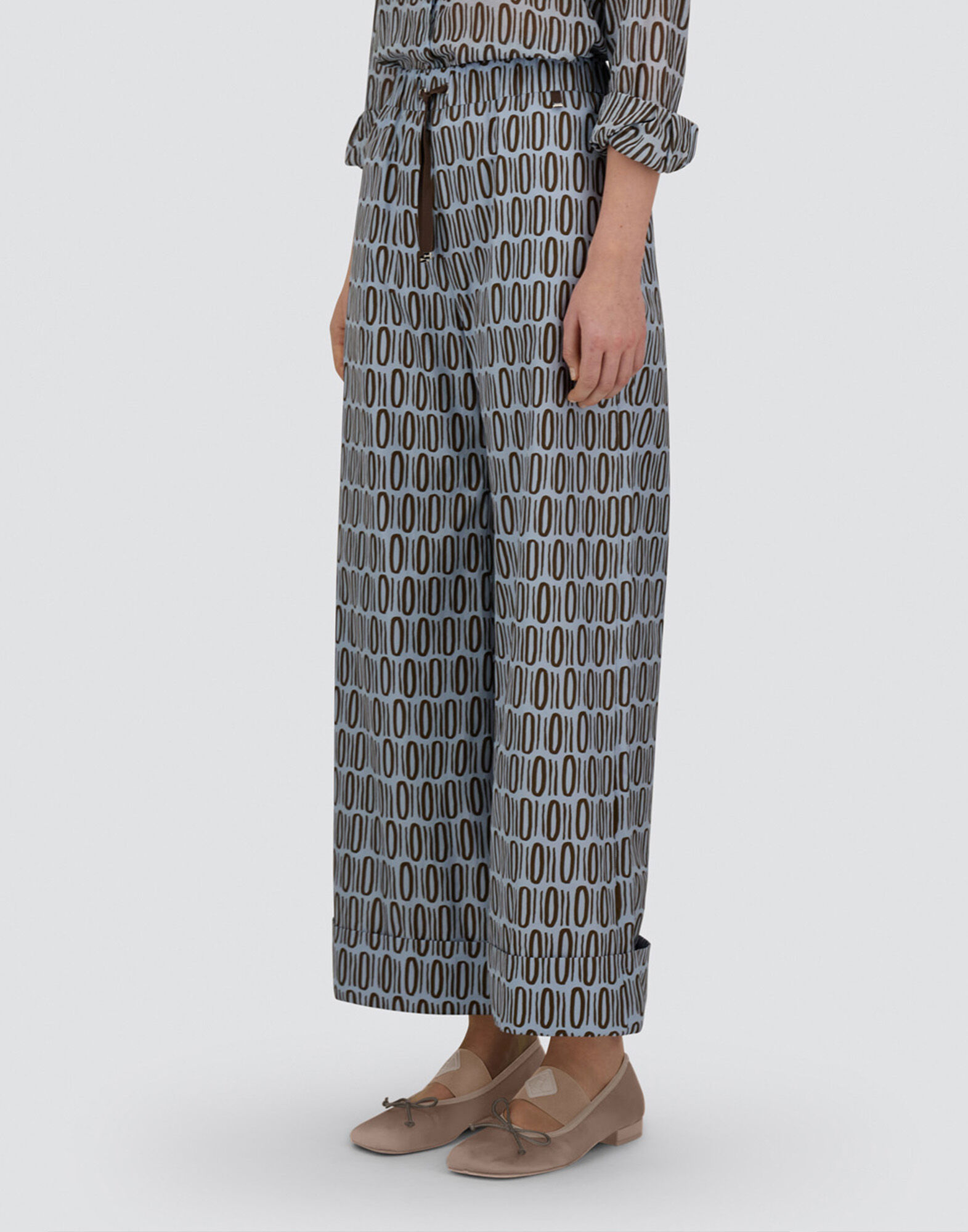 RESORT TROUSERS IN COTTON RECTANGULAR PRINT