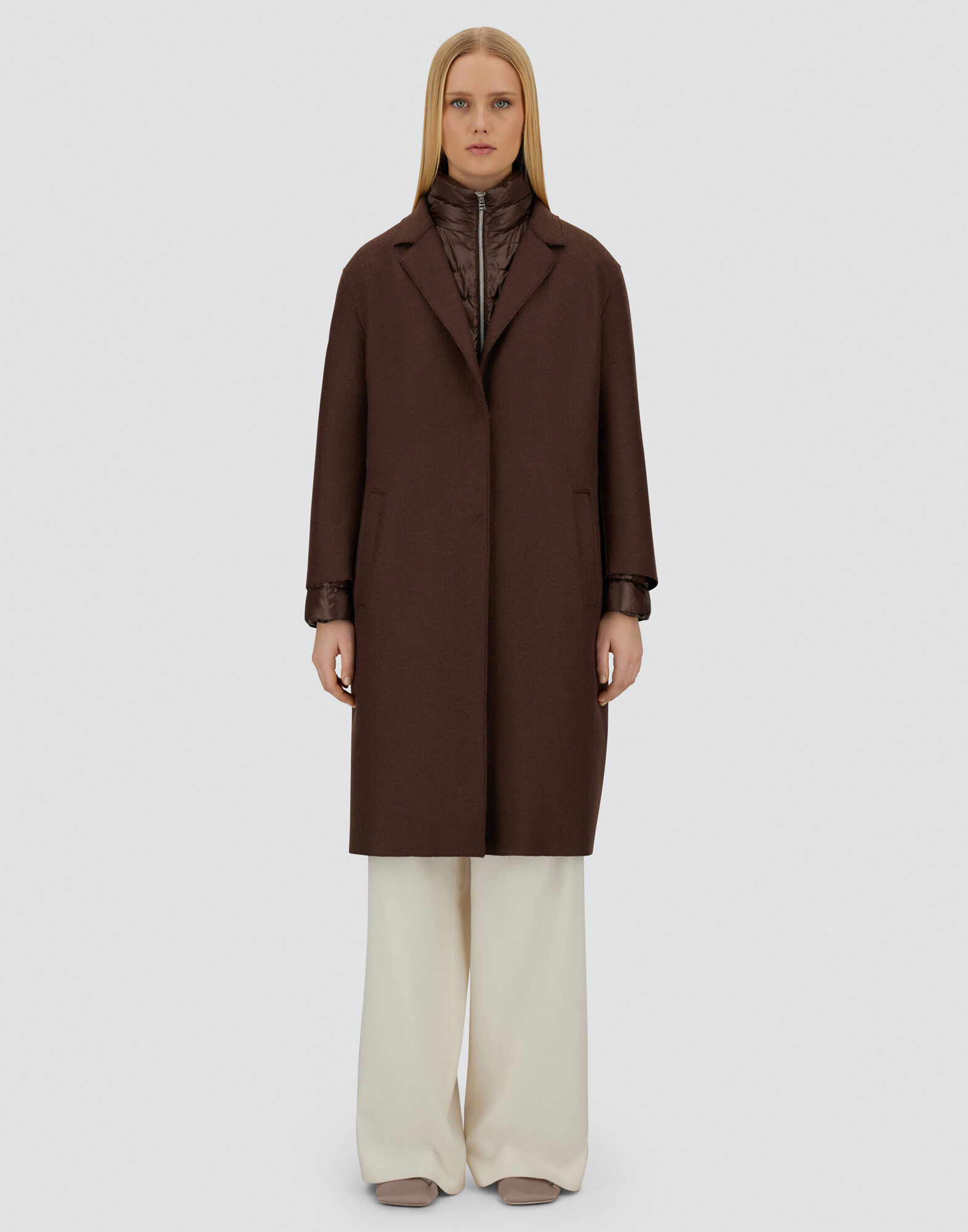 RESORT COAT IN FELTED WOOL & NYLON ULTRALIGHT