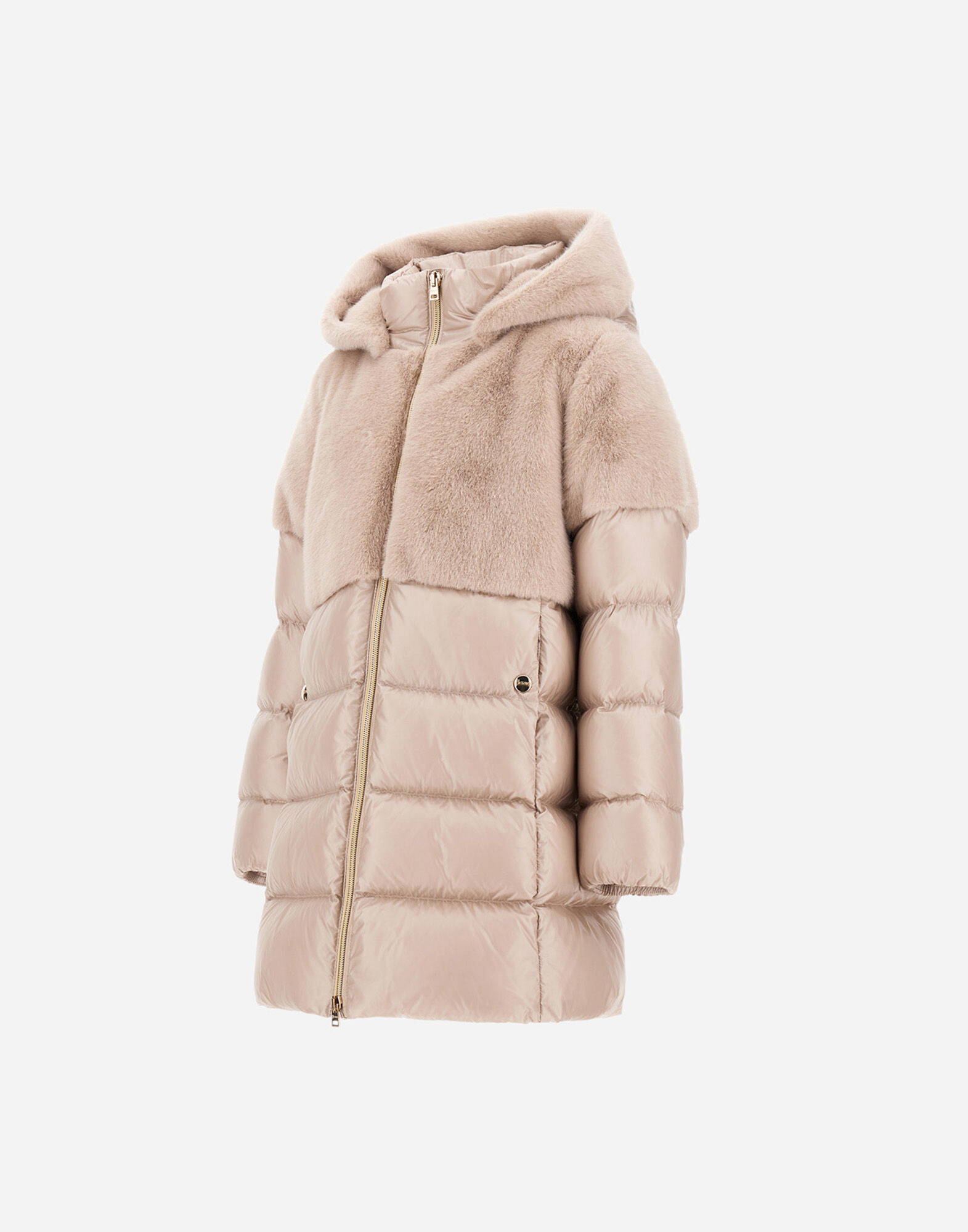 A-SHAPE JACKET IN NYLON ULTRALIGHT AND LADY ALTERNATIVE FUR