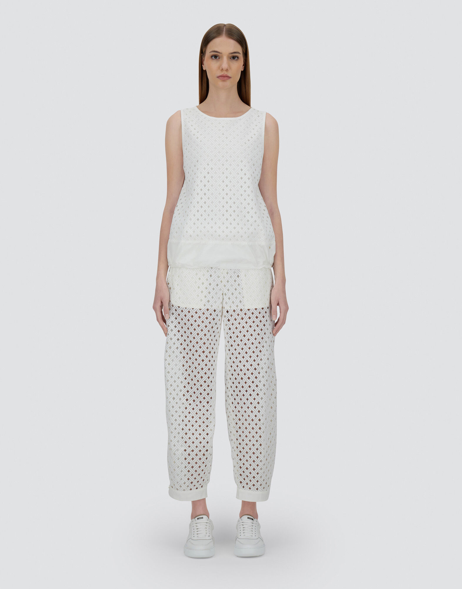 TANK TOP IN CHIC COTTON JERSEY AND CROCHET LACE