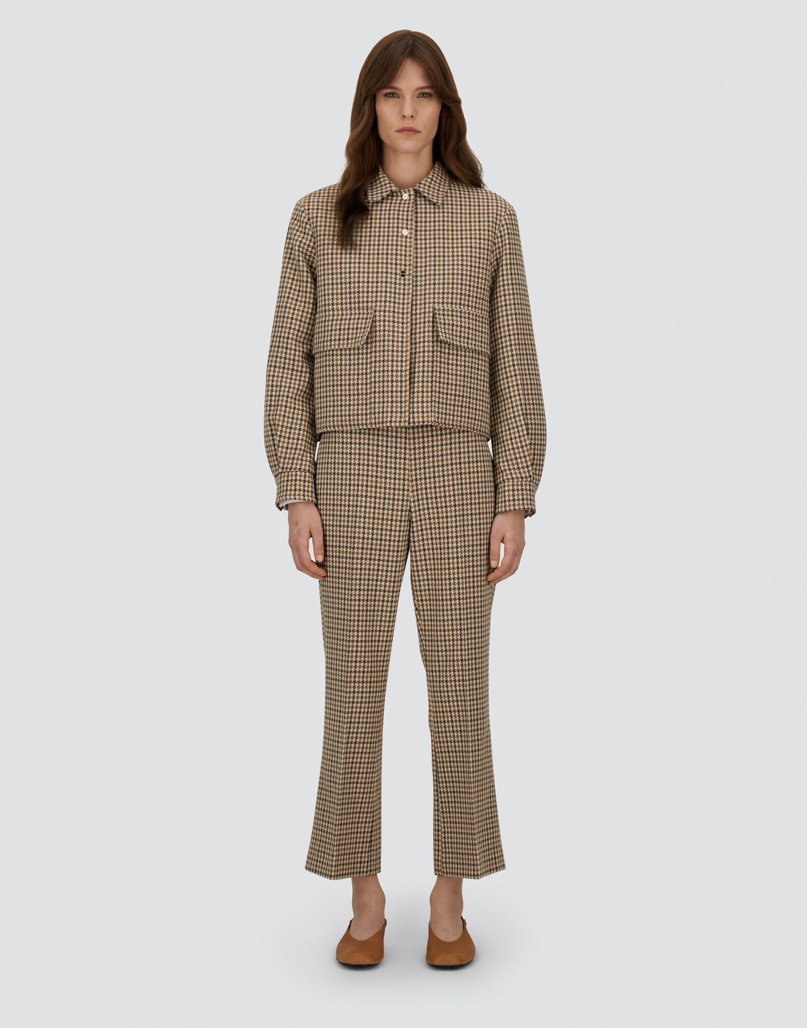 SHACKET IN HOUNDSTOOTH WOOL AND COTTON