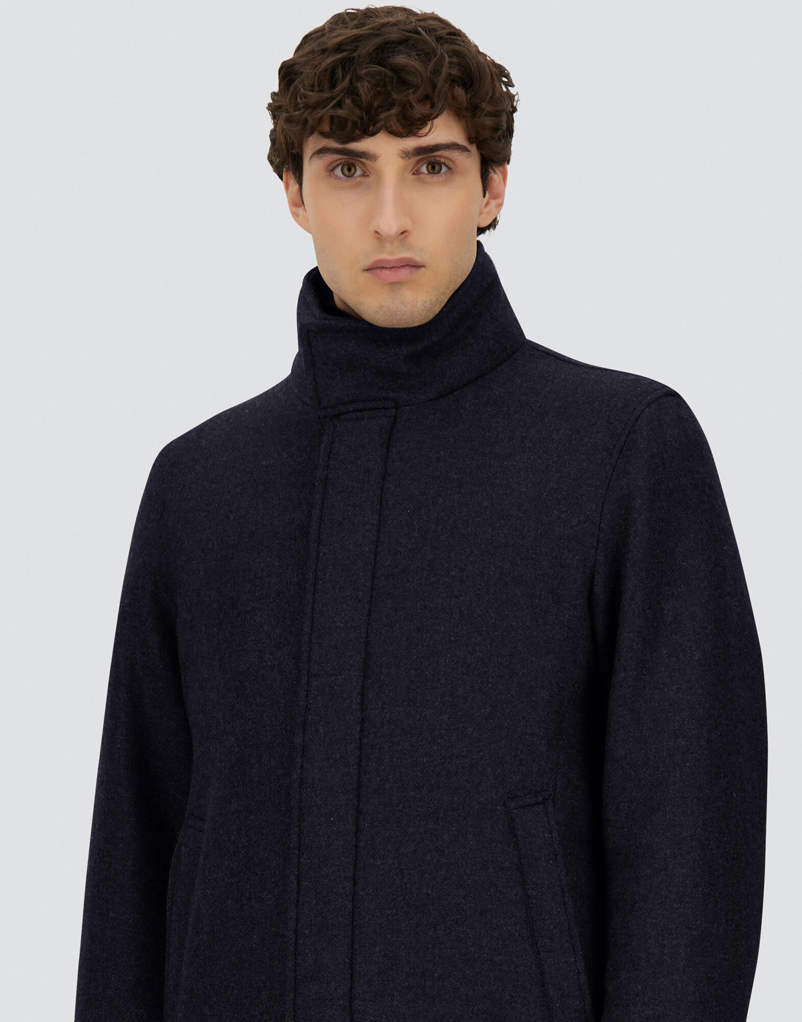 CARCOAT IN EASY WOOL AND LIGHT FAUX FUR