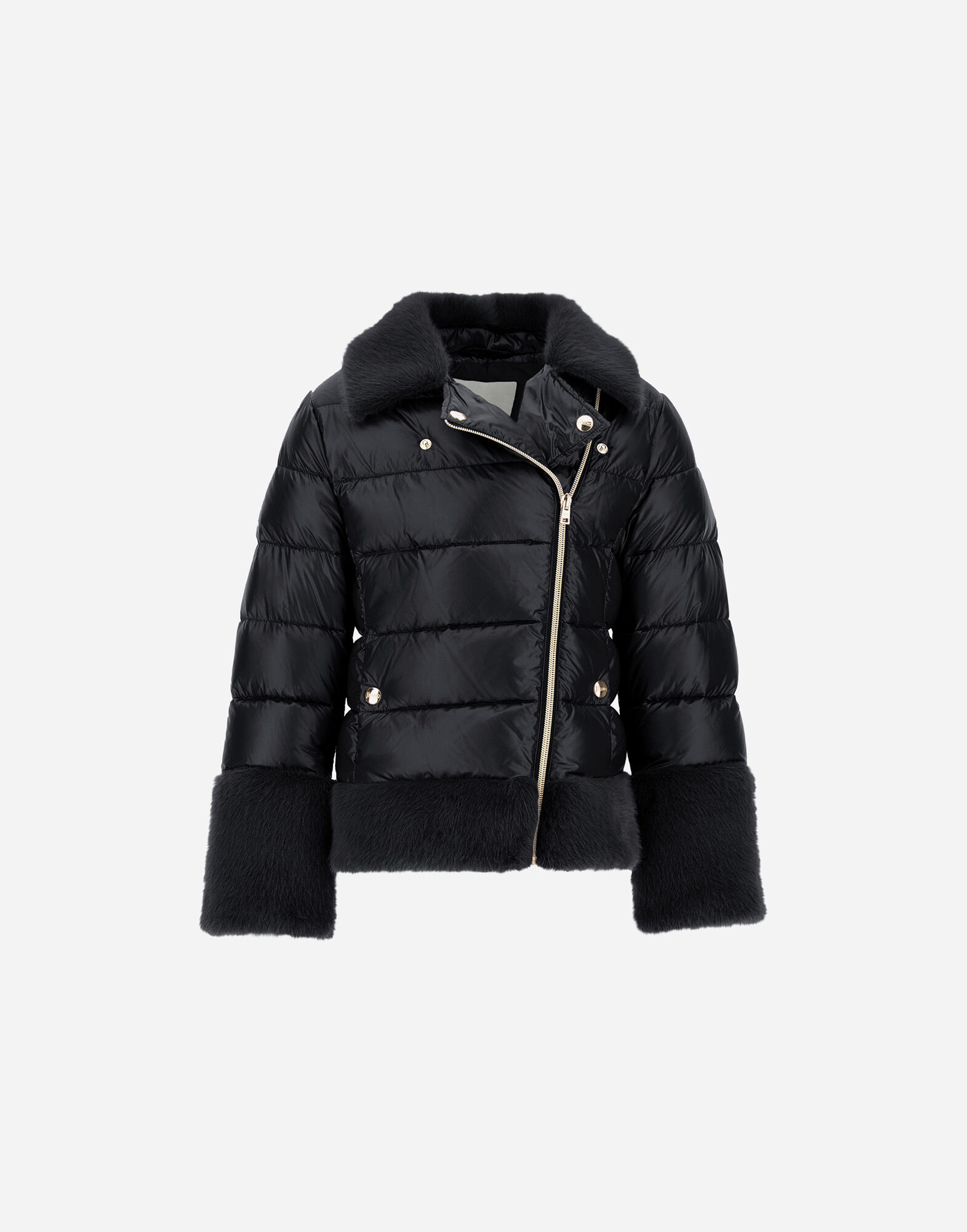 BIKER JACKET IN NYLON ULTRALIGHT AND LADY ALTERNATIVE FUR