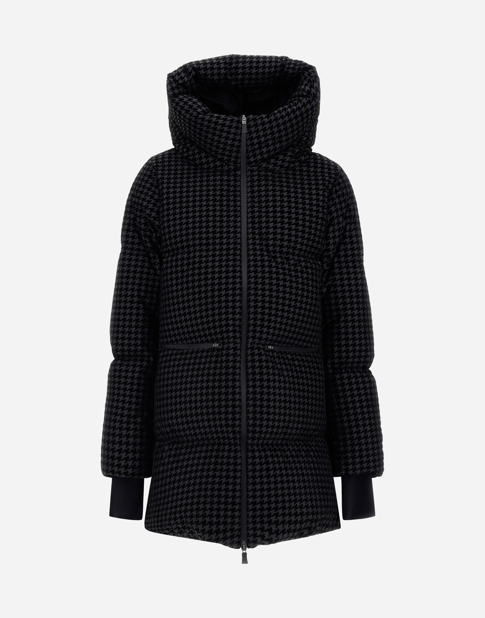 PARKA IN TECH HOUNDSTOOTH AND 2-LAYER WINDSTOPPER