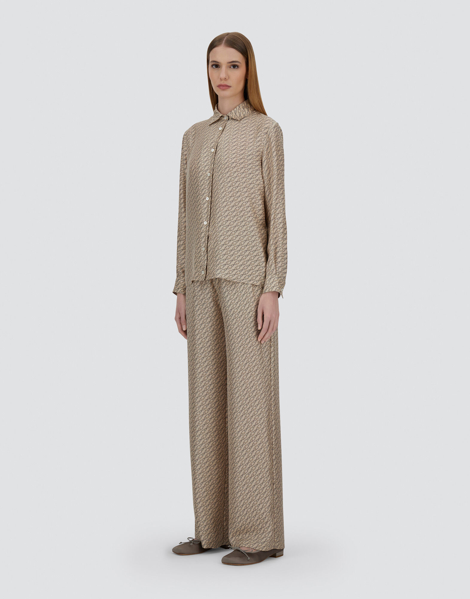 SHIRT IN ICONIC PRINT SILK