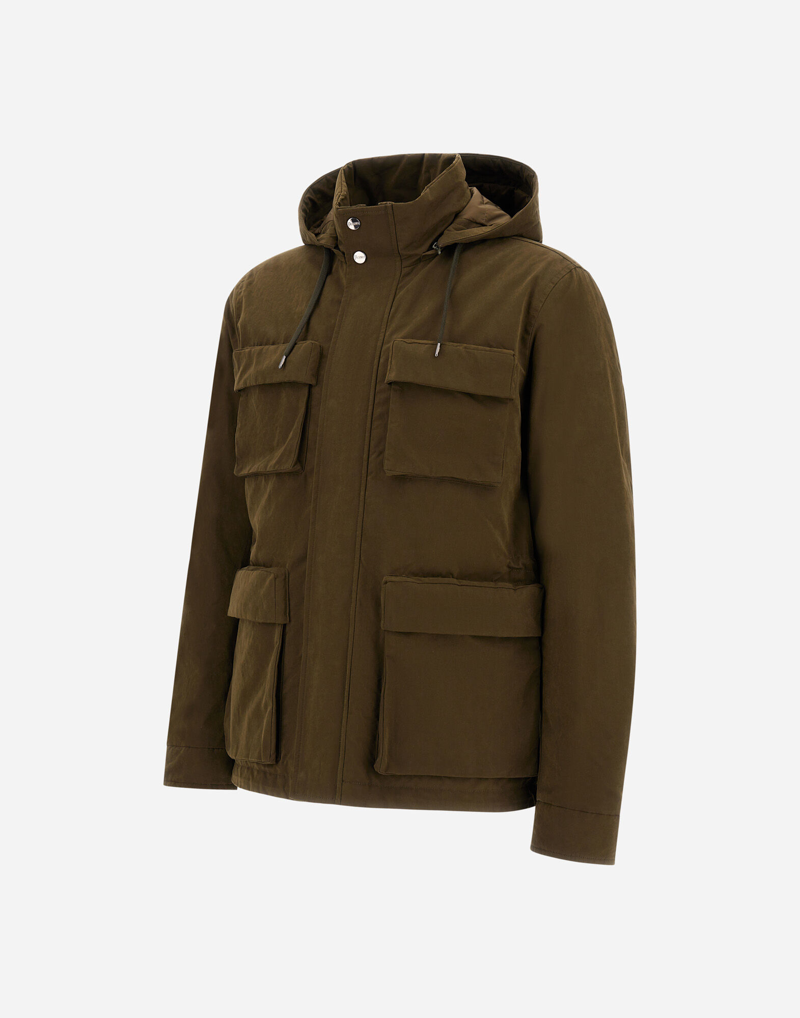 SHORT PARKA IN WAXED TECH COTTON