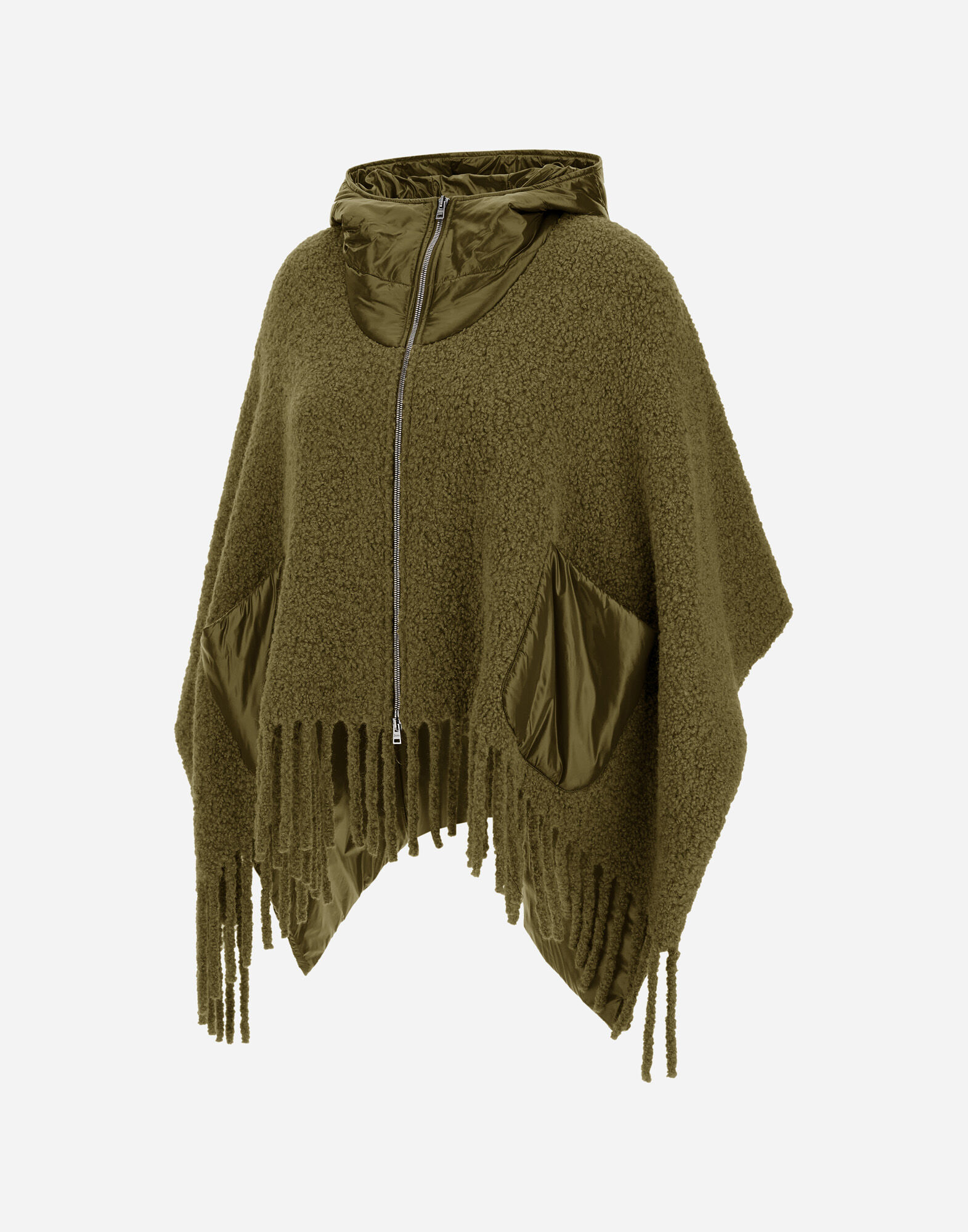 PONCHO IN BOUCL ALPACA WOOL AND NYLON ULTRALIGHT