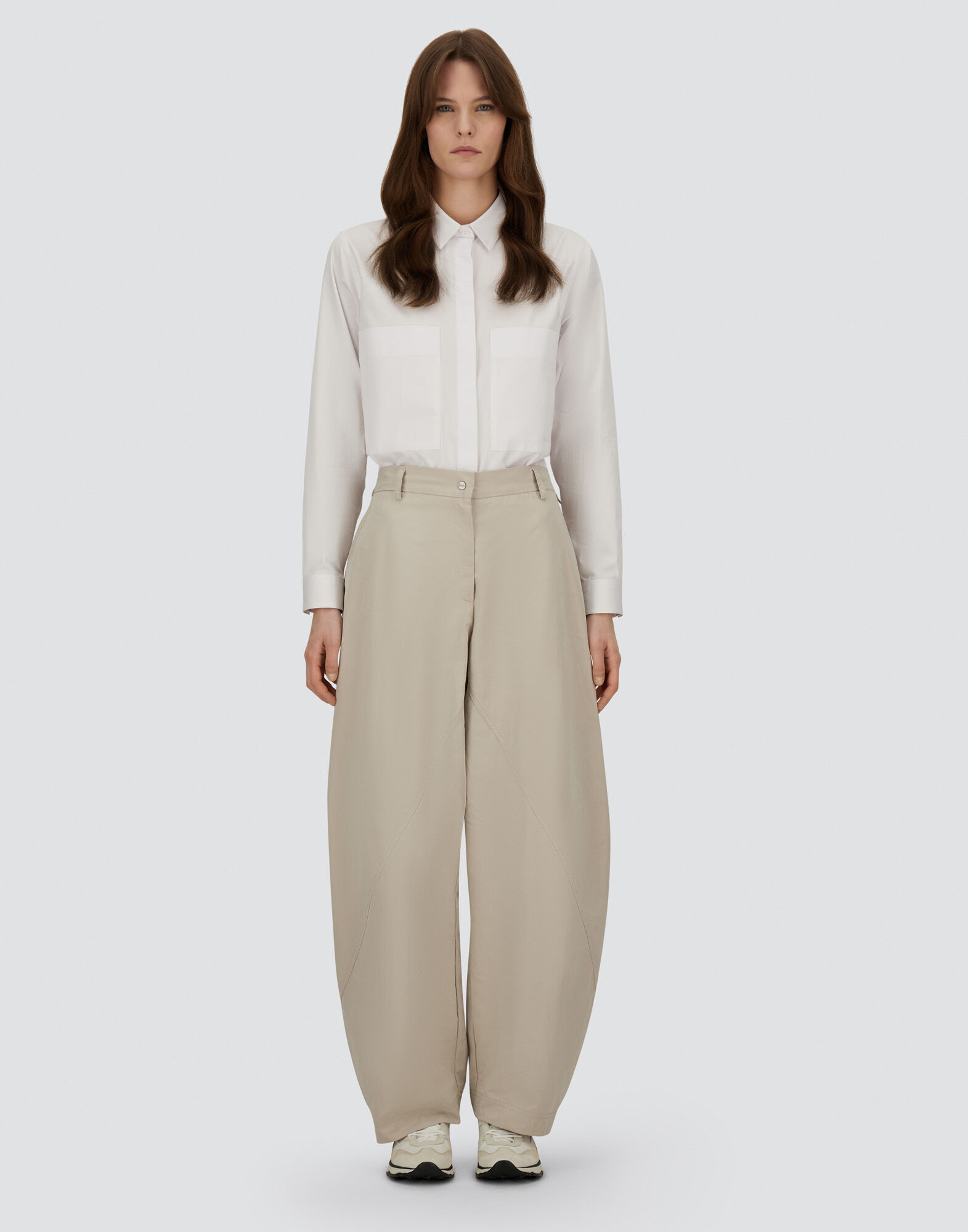 TROUSERS IN WAXED TECH COTTON