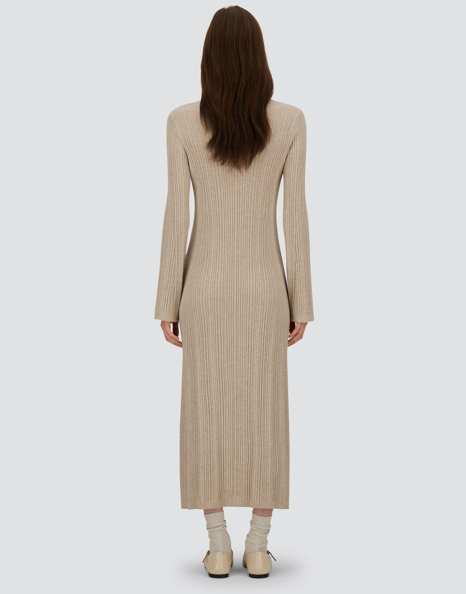 DRESS IN RIBBED CARDED WOOL