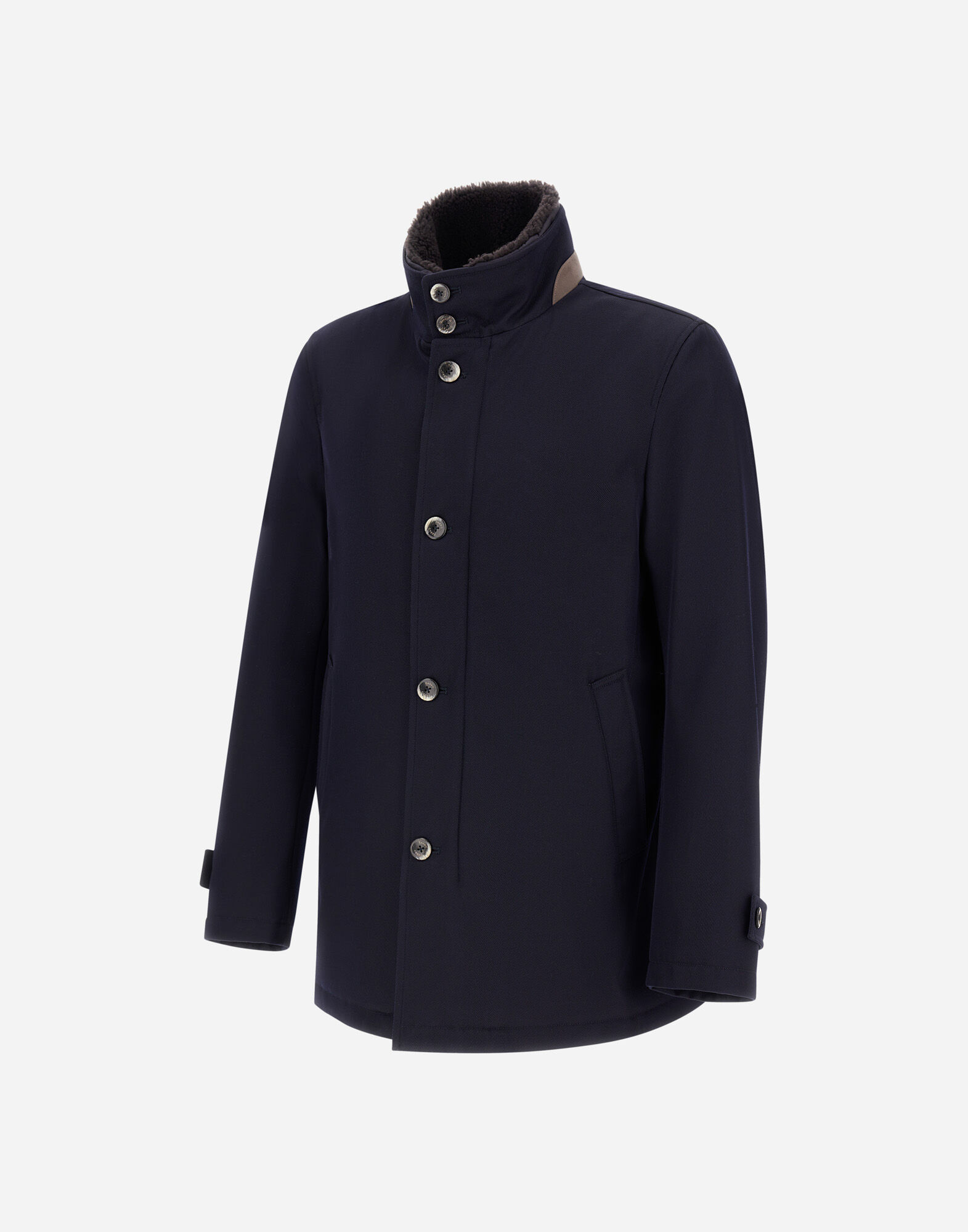 CARCOAT IN DIAGONAL WOOL