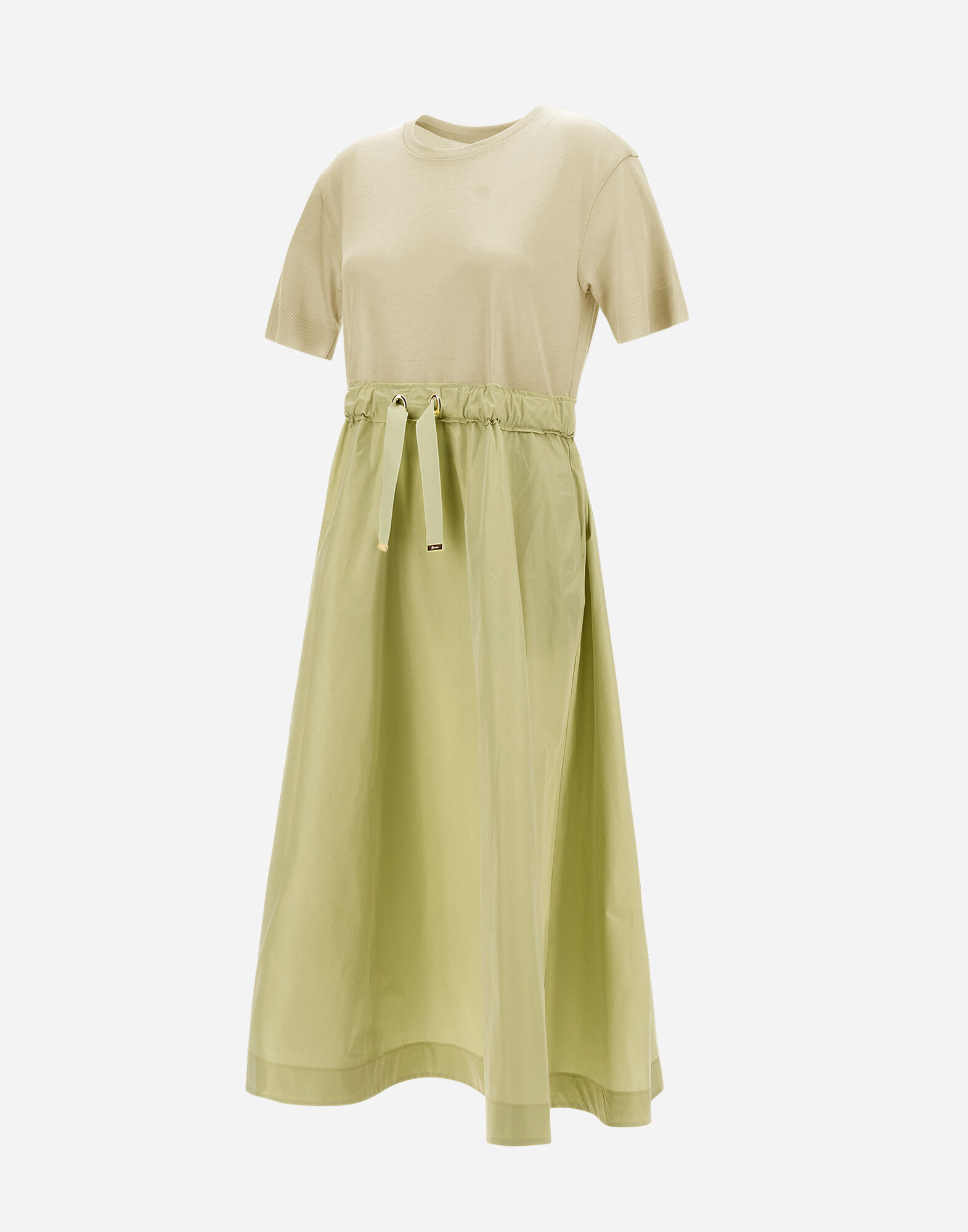 DRESS IN GLAM KNIT EFFECT AND TECHNO TAFFETA
