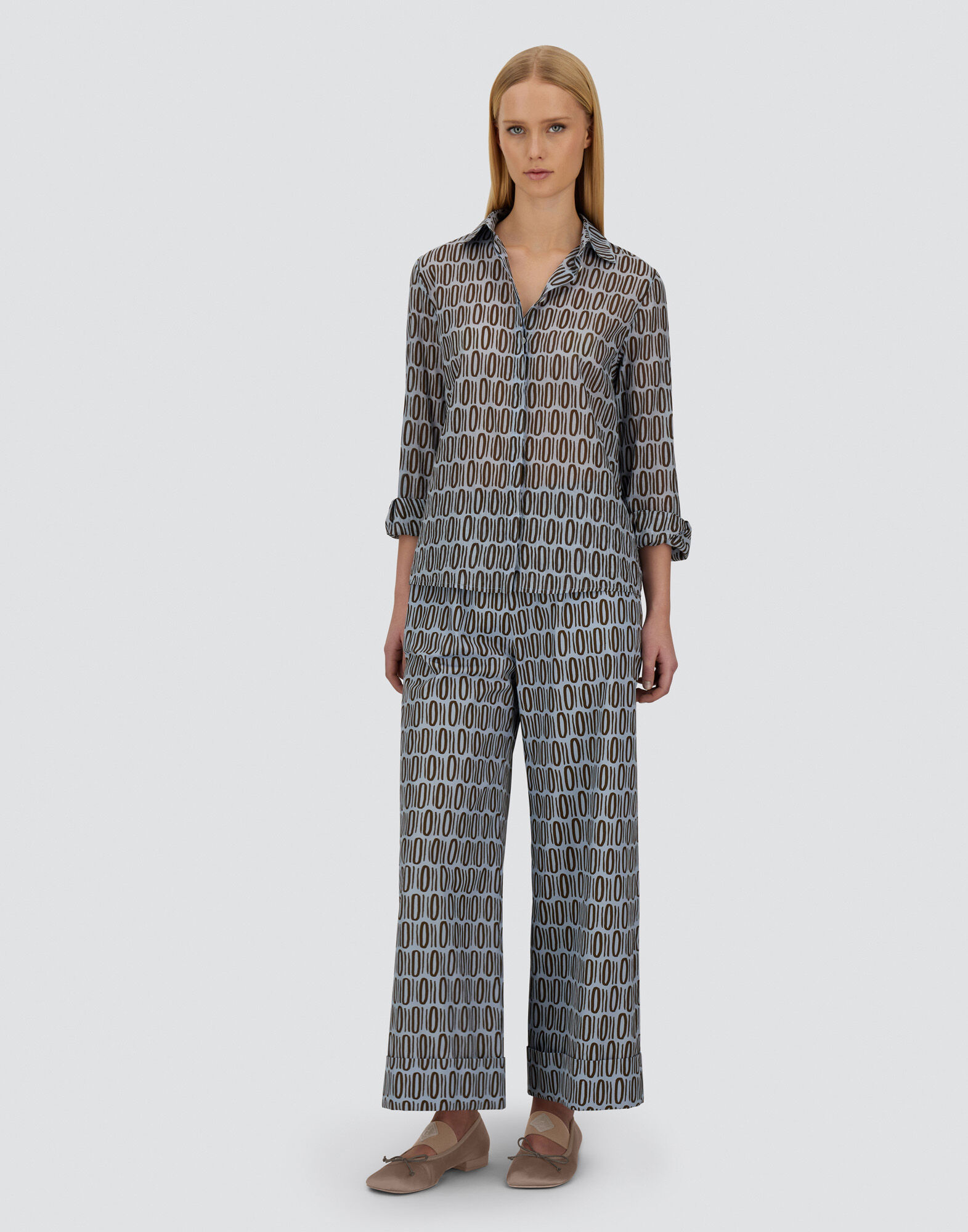 RESORT SHIRT IN LIGHT COTTON RECTANGULAR PRINT