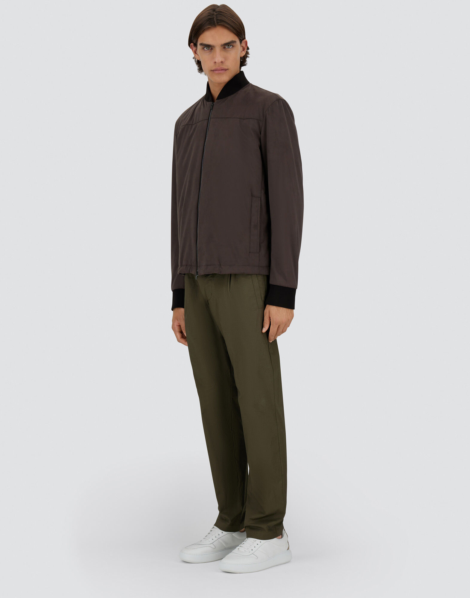 SUEDE EFFECT BOMBER JACKET