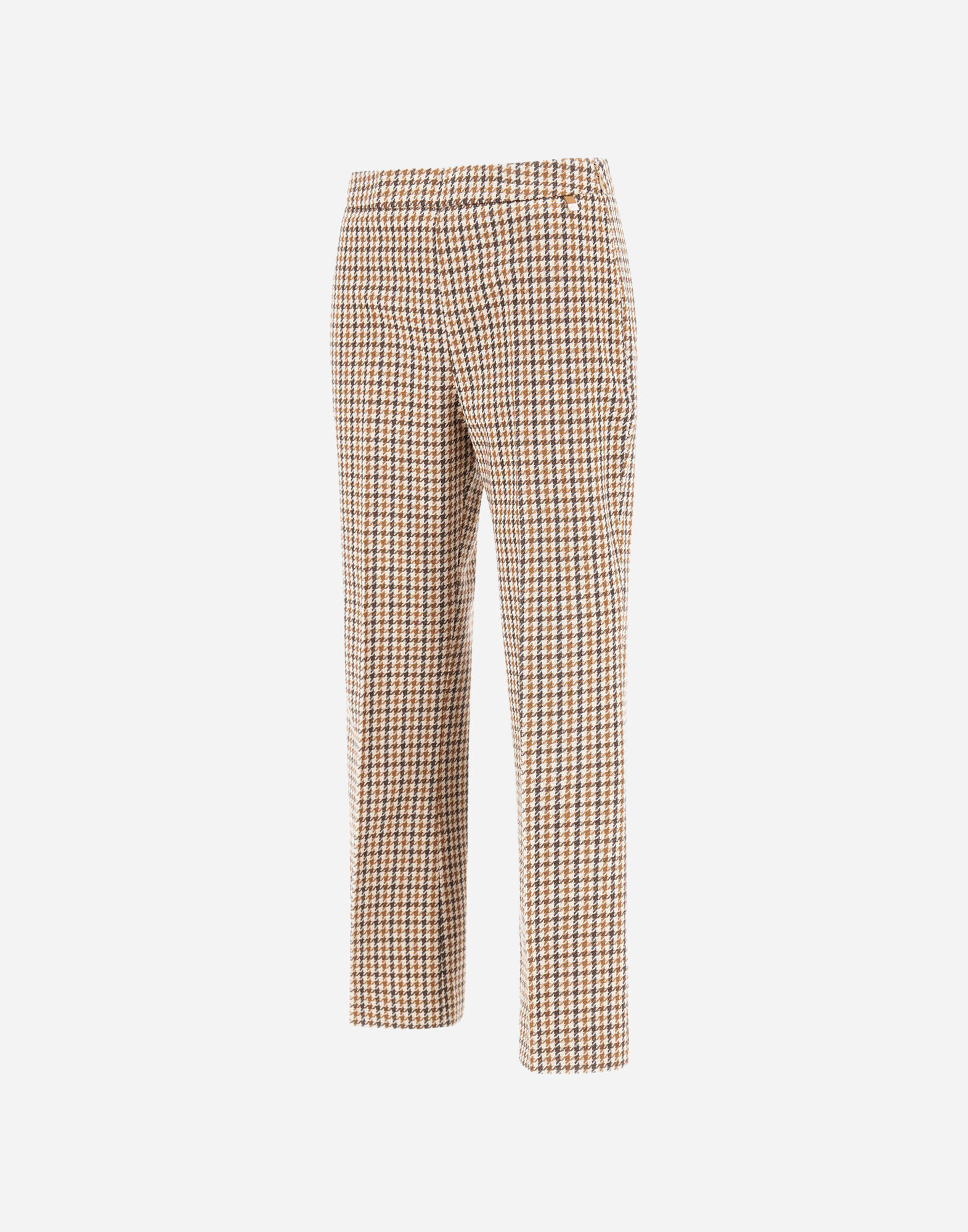 TROUSERS IN HOUNDSTOOTH WOOL AND COTTON