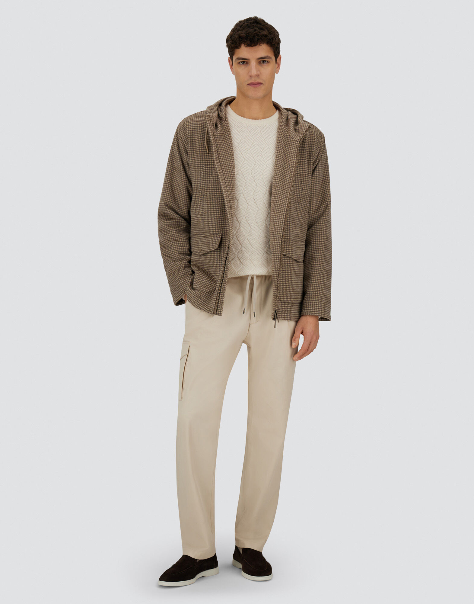 RESORT FIELD JACKET IN HOUNDSTOOTH CASHMERE