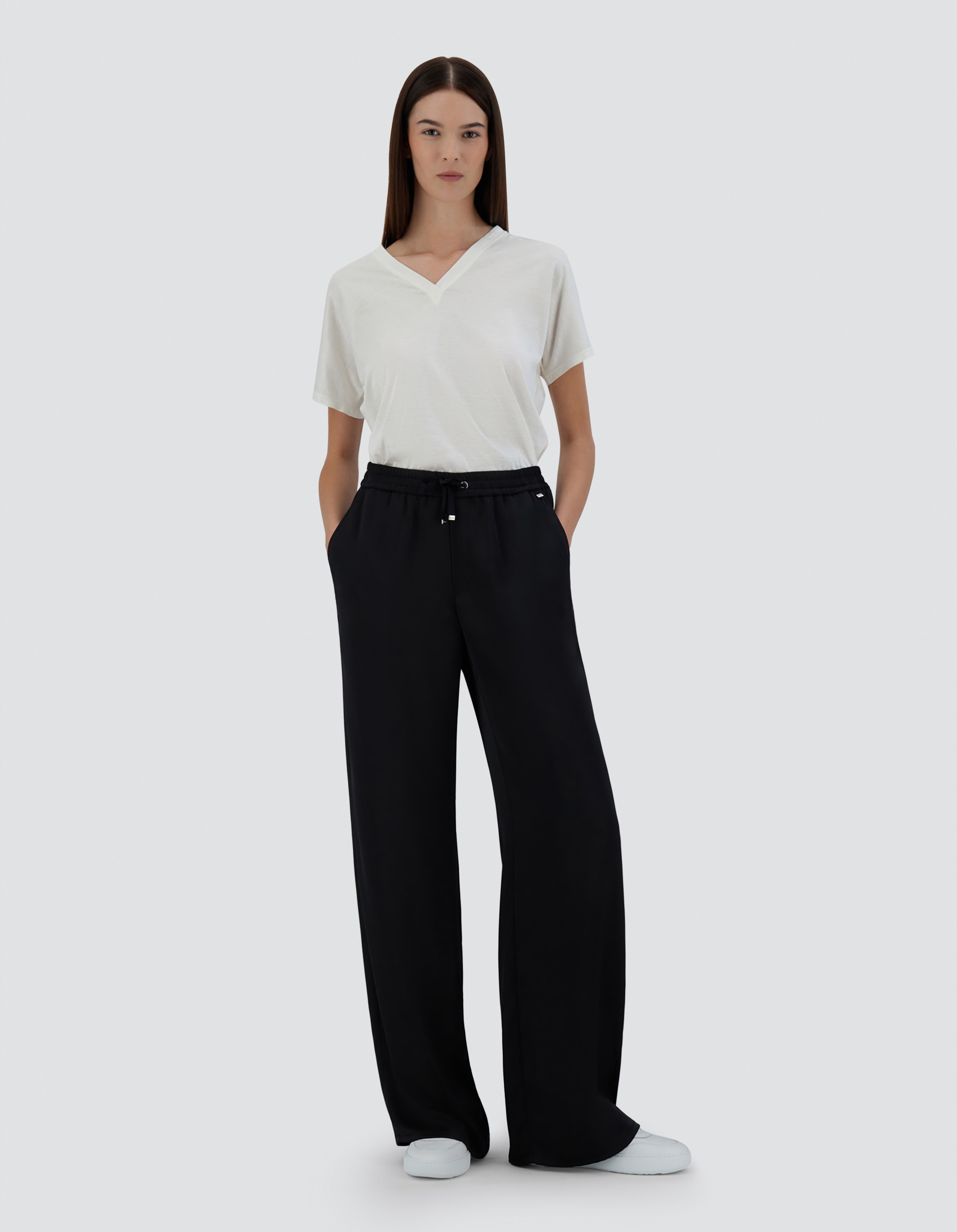 TROUSERS IN CASUAL SATIN