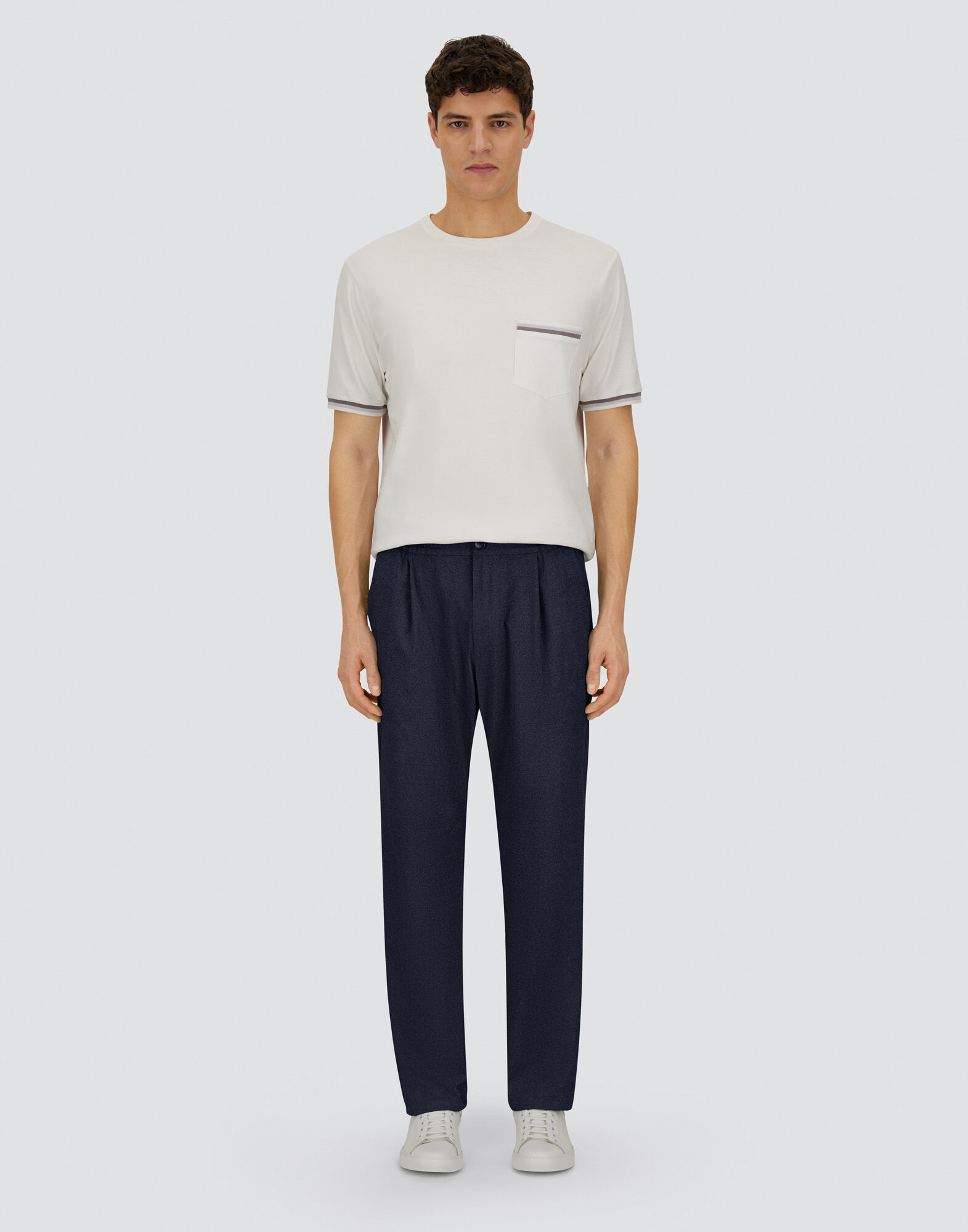 RESORT TROUSERS IN MELANGE SUEDE EFFECT