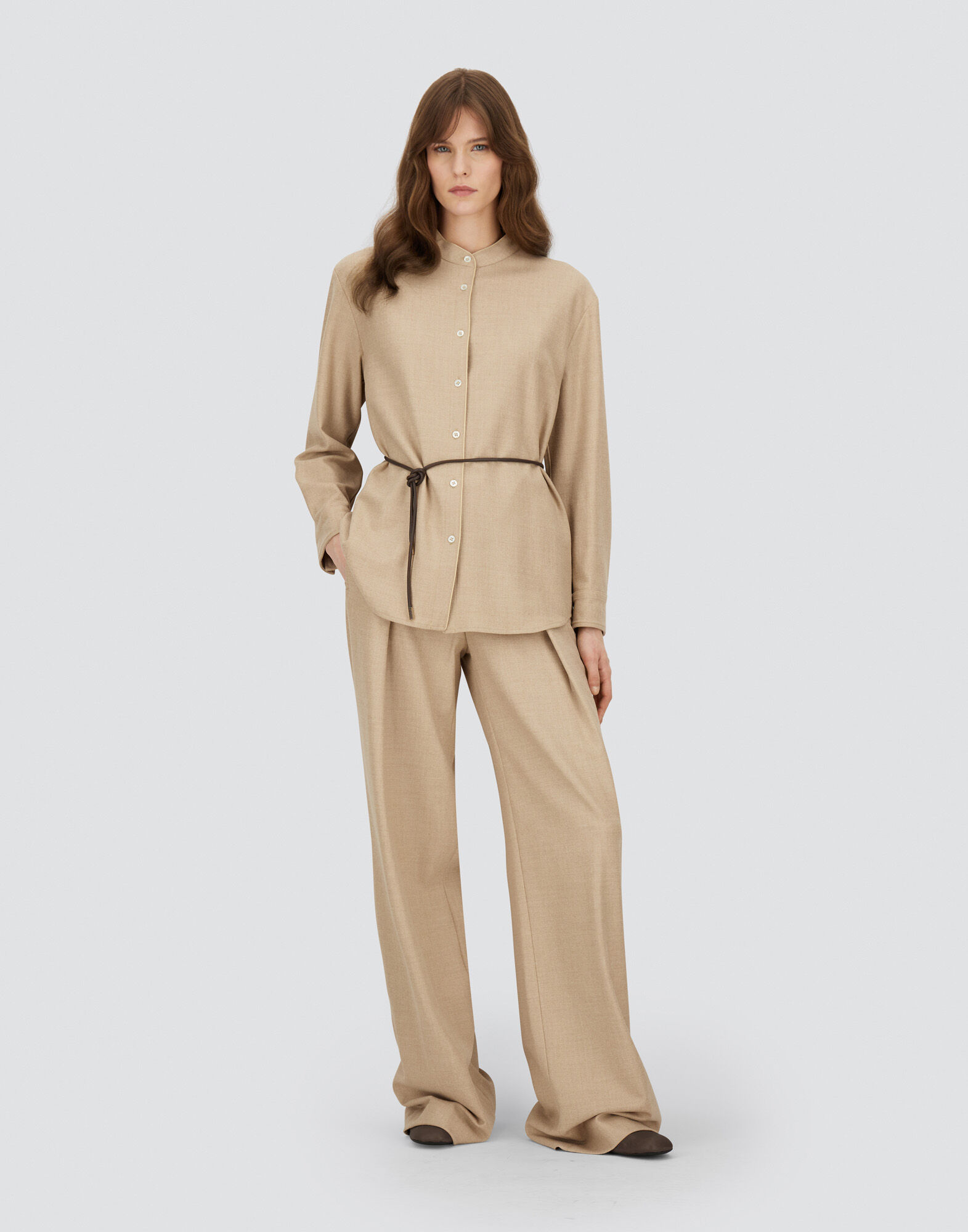 TROUSERS IN BI-STRETCH LUREX WOOL