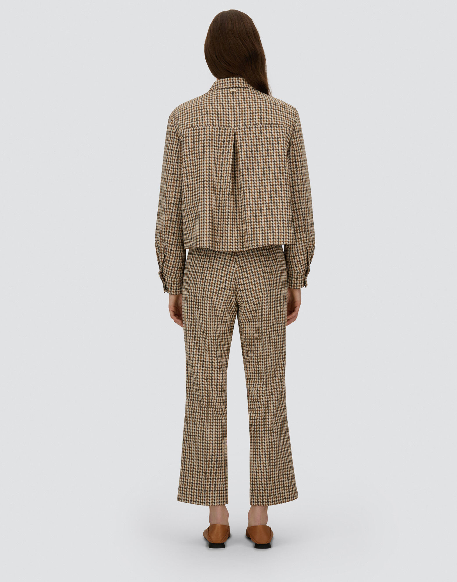 TROUSERS IN HOUNDSTOOTH WOOL AND COTTON