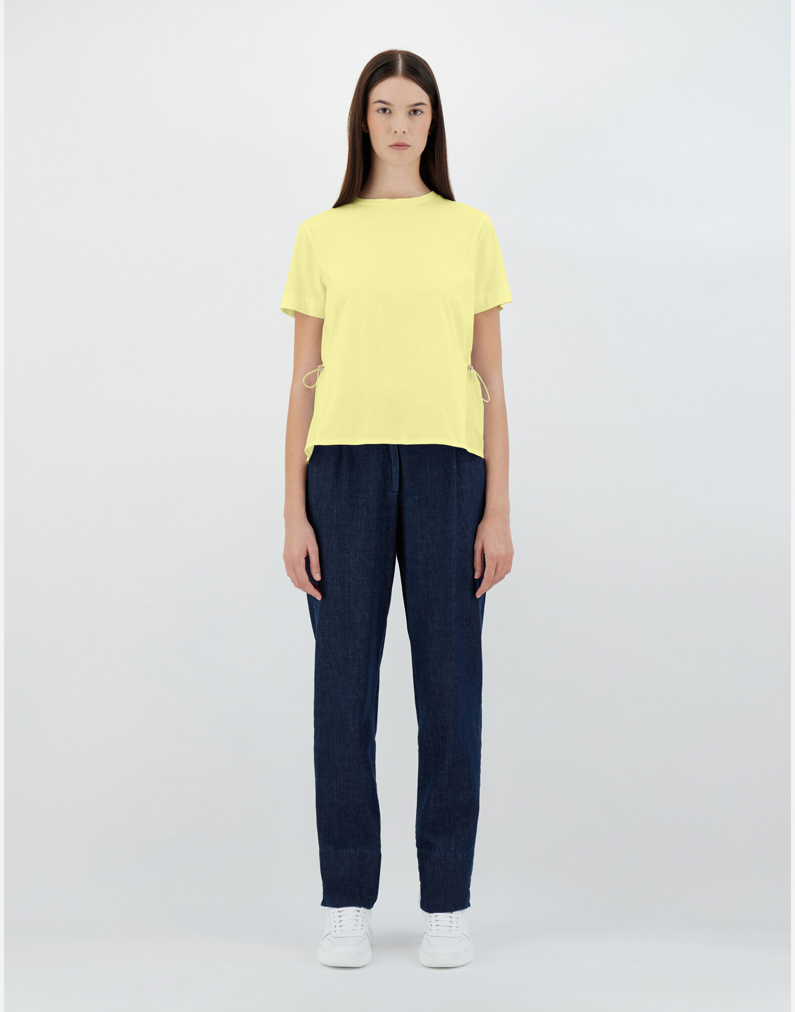 T-SHIRT IN CHIC COTTON JERSEY AND NEW TECHNO TAFFETA